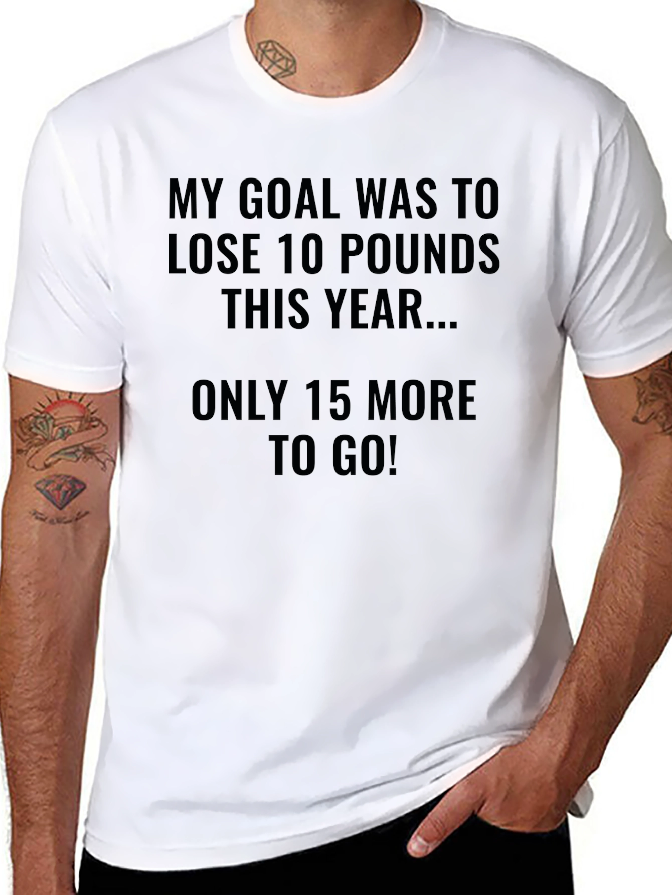 Black Funny Weight Loss Goal T-Shirt view 8