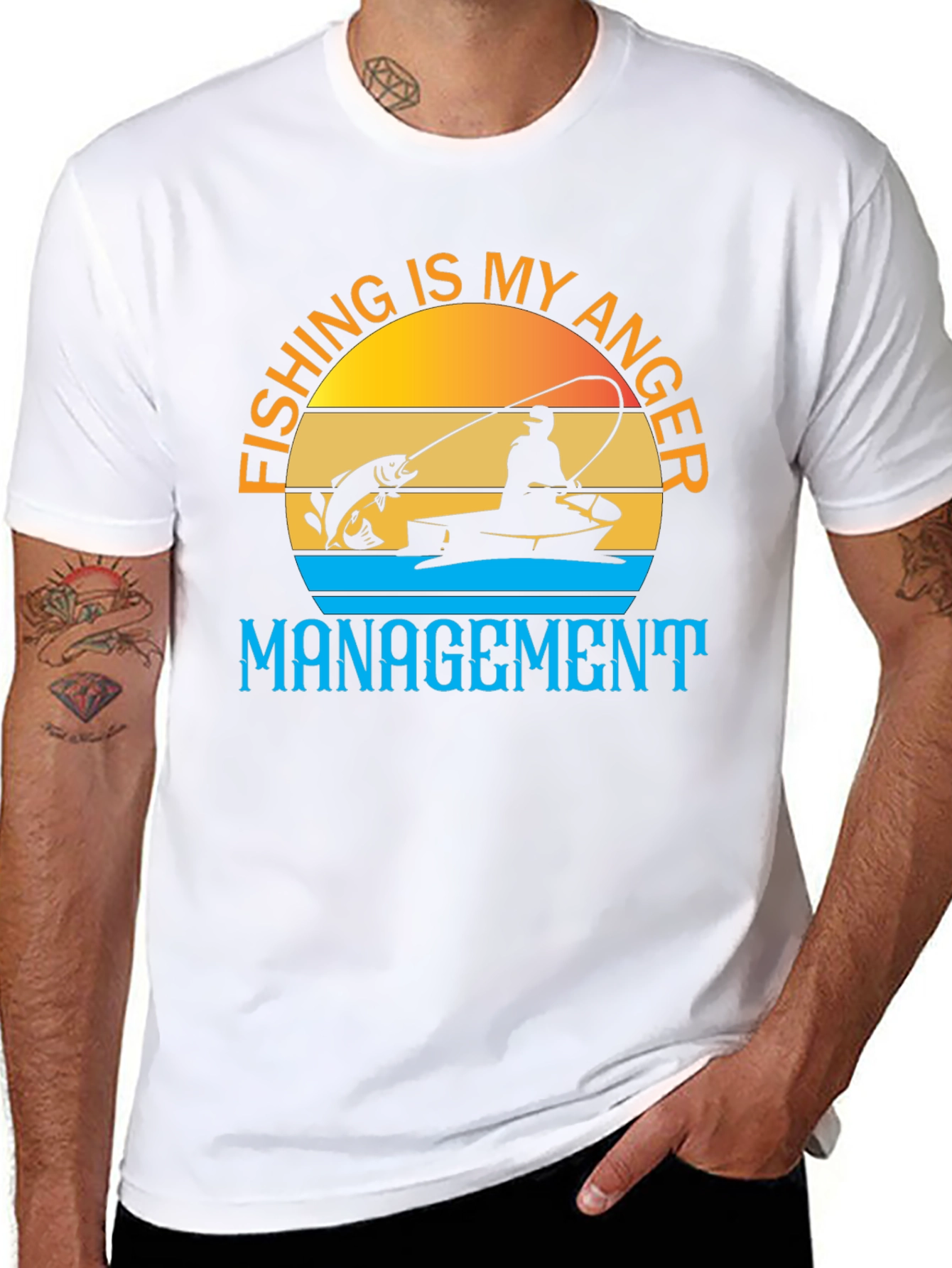 Black Fishing is My Anger Management T-Shirt view 8