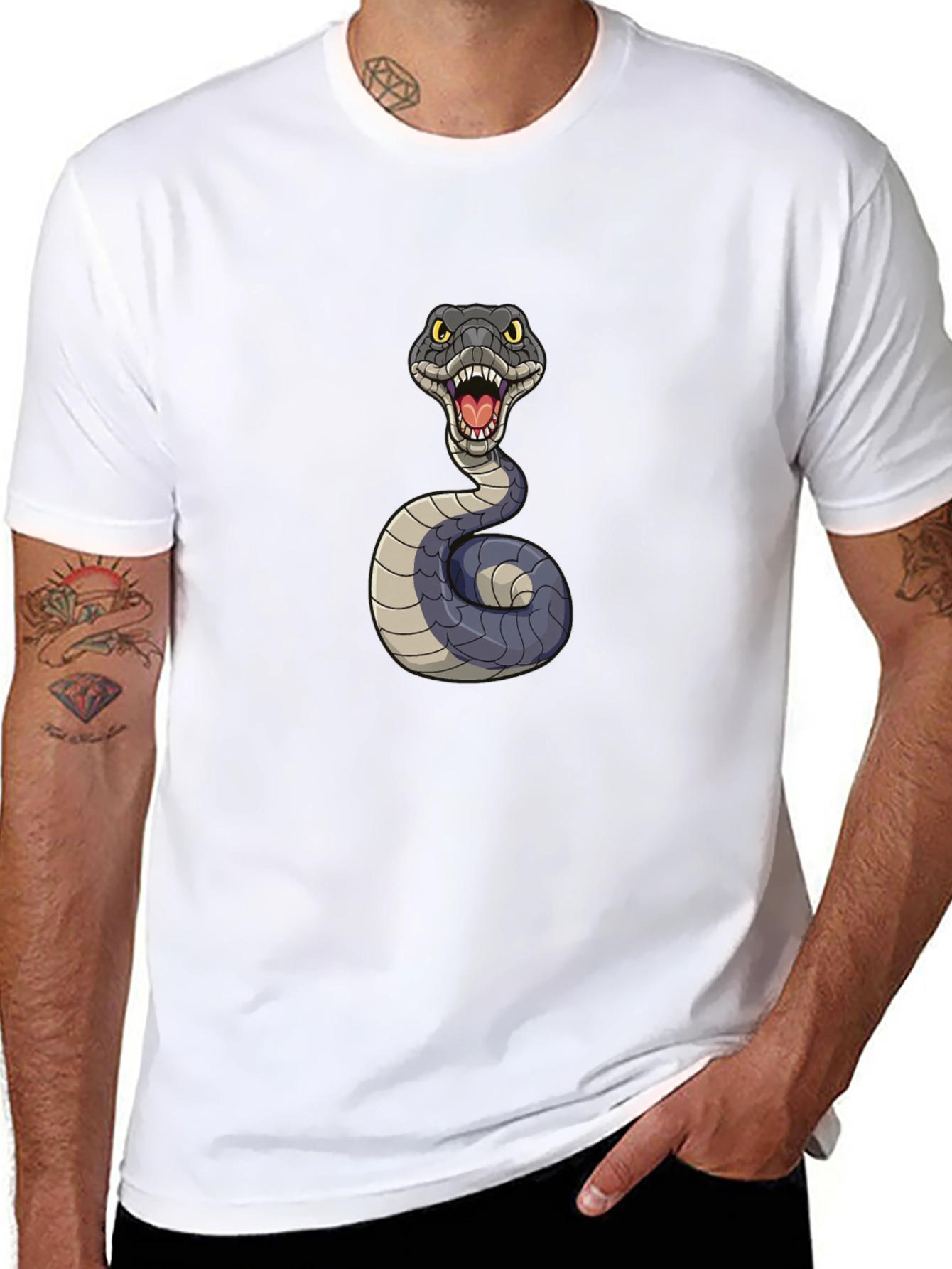 Black Snake Graphic Tee - Men's Black T-Shirt view 8