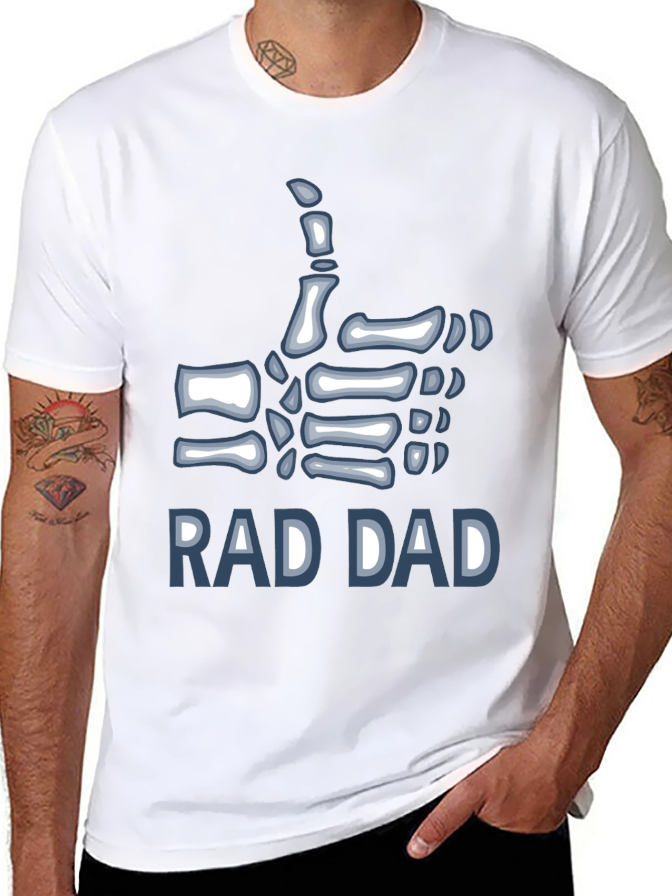 Black Rad Dad Skeleton Hand T-Shirt view 8