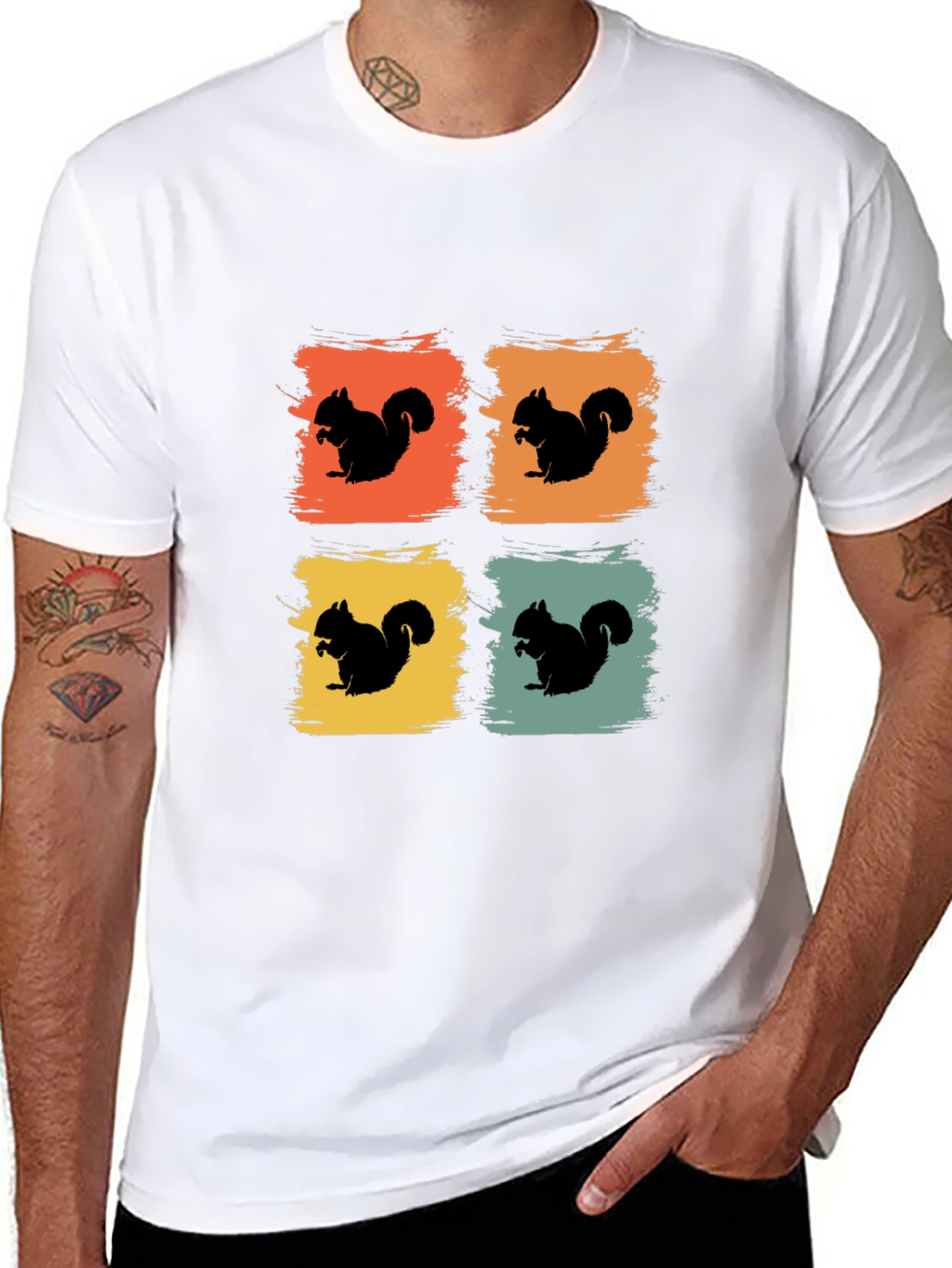 Black Retro Squirrel T-Shirt - Graphic Tee view 8