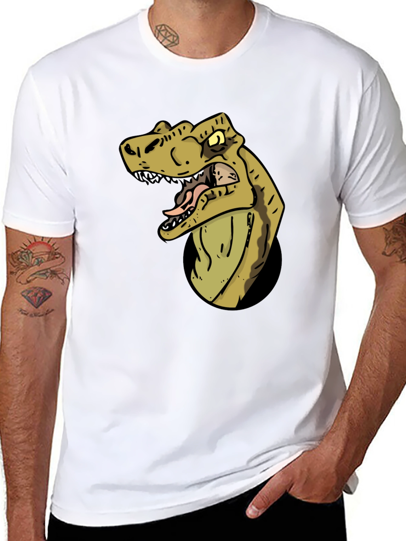 Black Dino T-Shirt - Graphic Dinosaur Tee view 8
