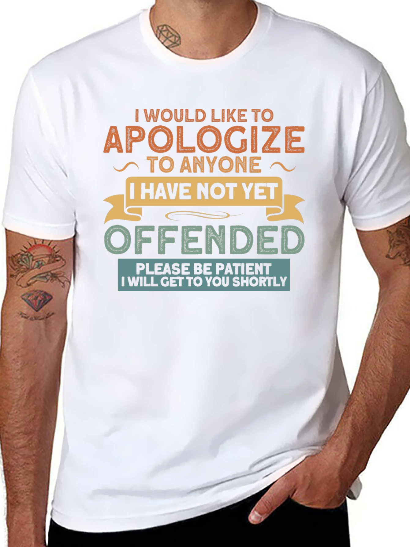 Black Apologize Offended Novelty T-Shirt view 8