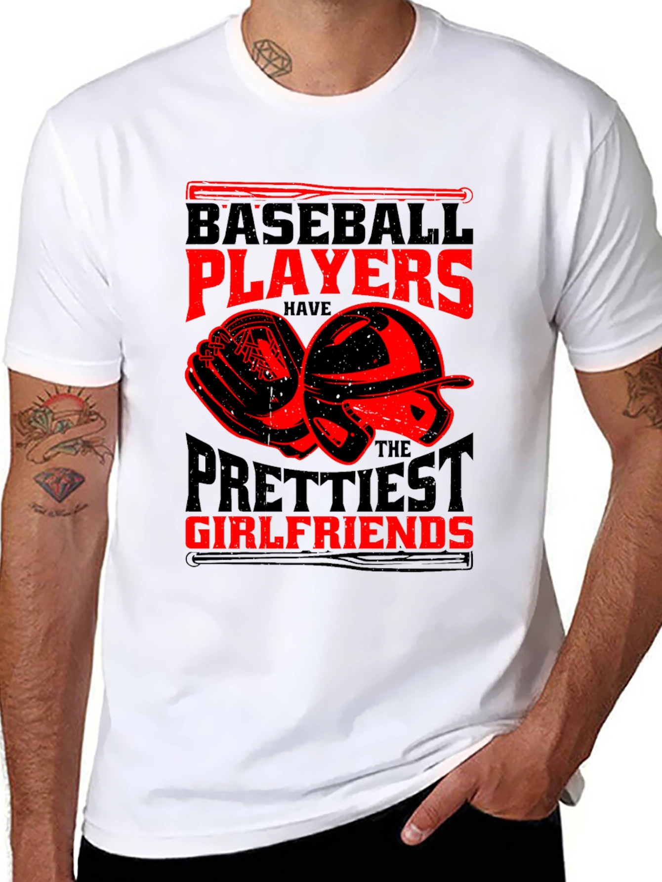 Black Baseball Player T-Shirt -  Prettiest Girlfriends view 8