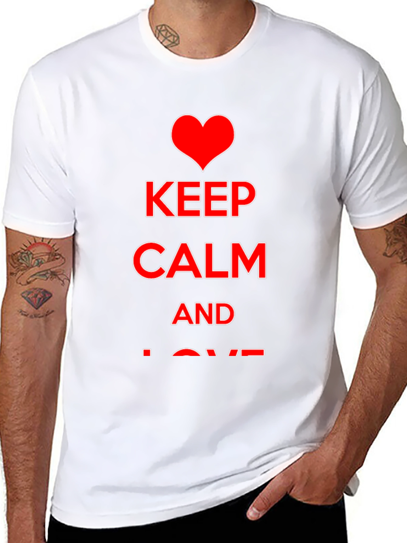 Black Keep Calm and Love T-Shirt view 8