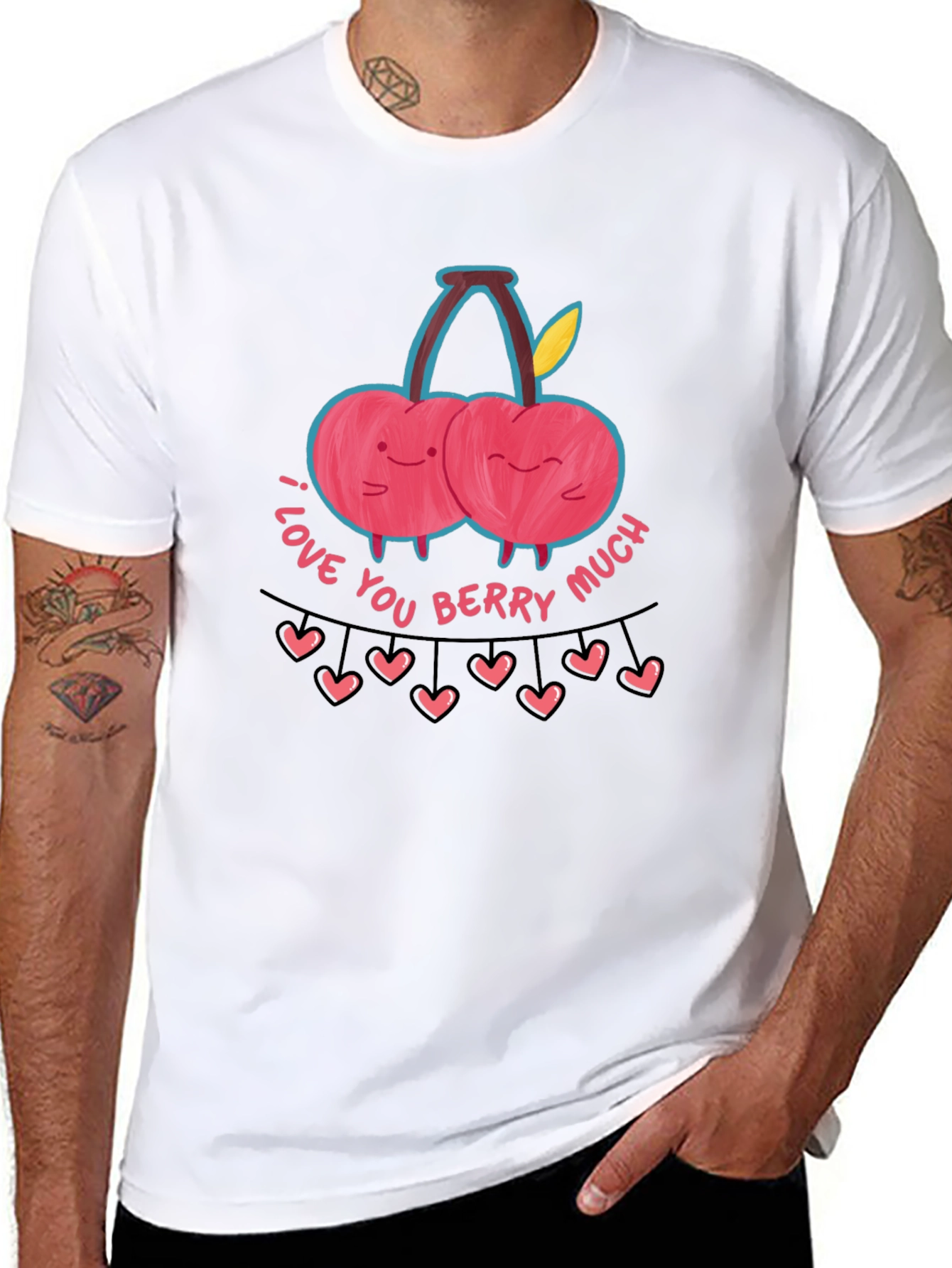 Black I Love You Berry Much Graphic Tee view 8