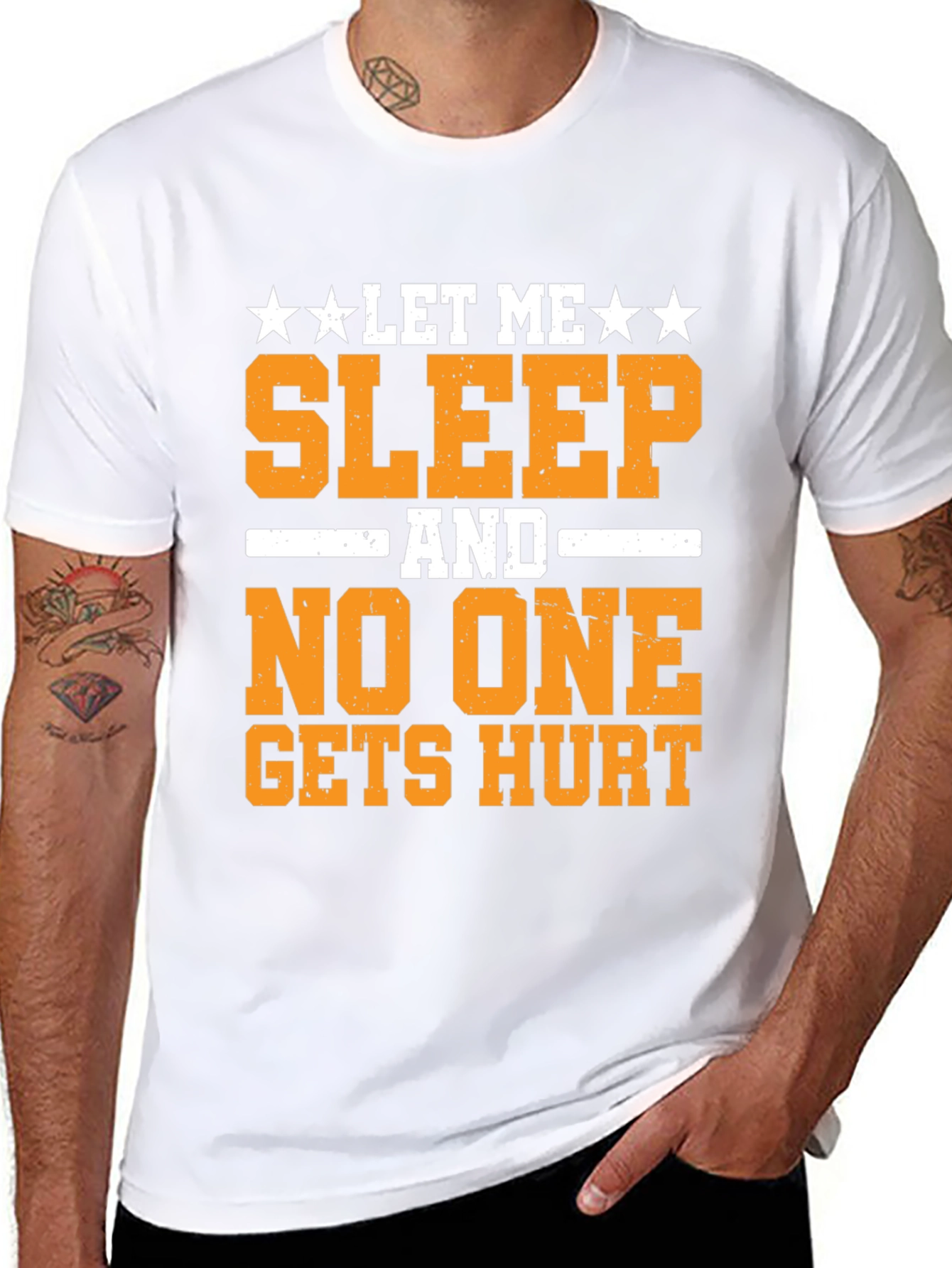 Black Let Me Sleep T-Shirt Funny Graphic Tee view 8