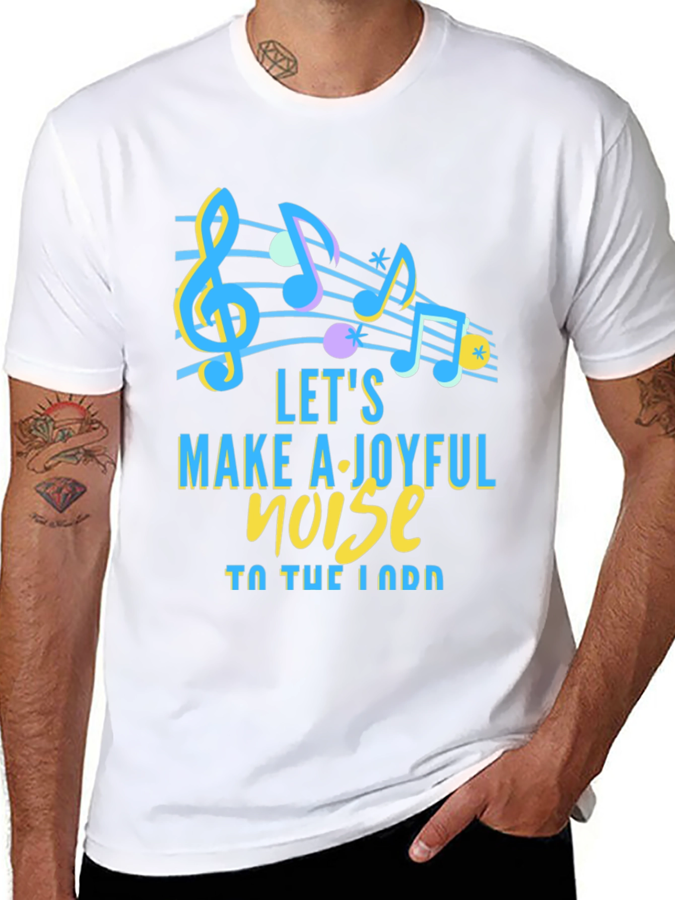 Black Joyful Noise Music T-Shirt view 8
