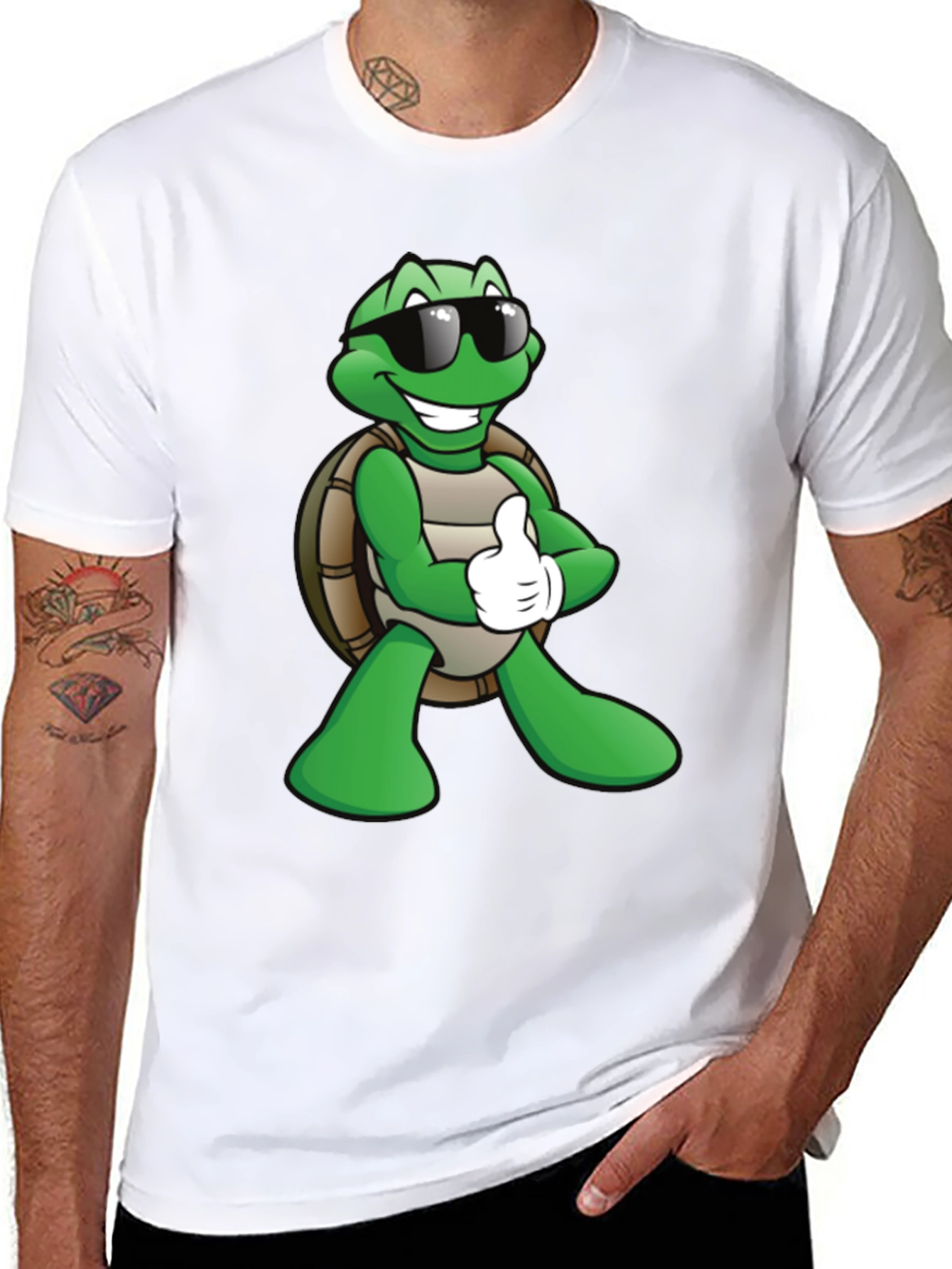 Black Cool Turtle Graphic T-Shirt - Black view 8