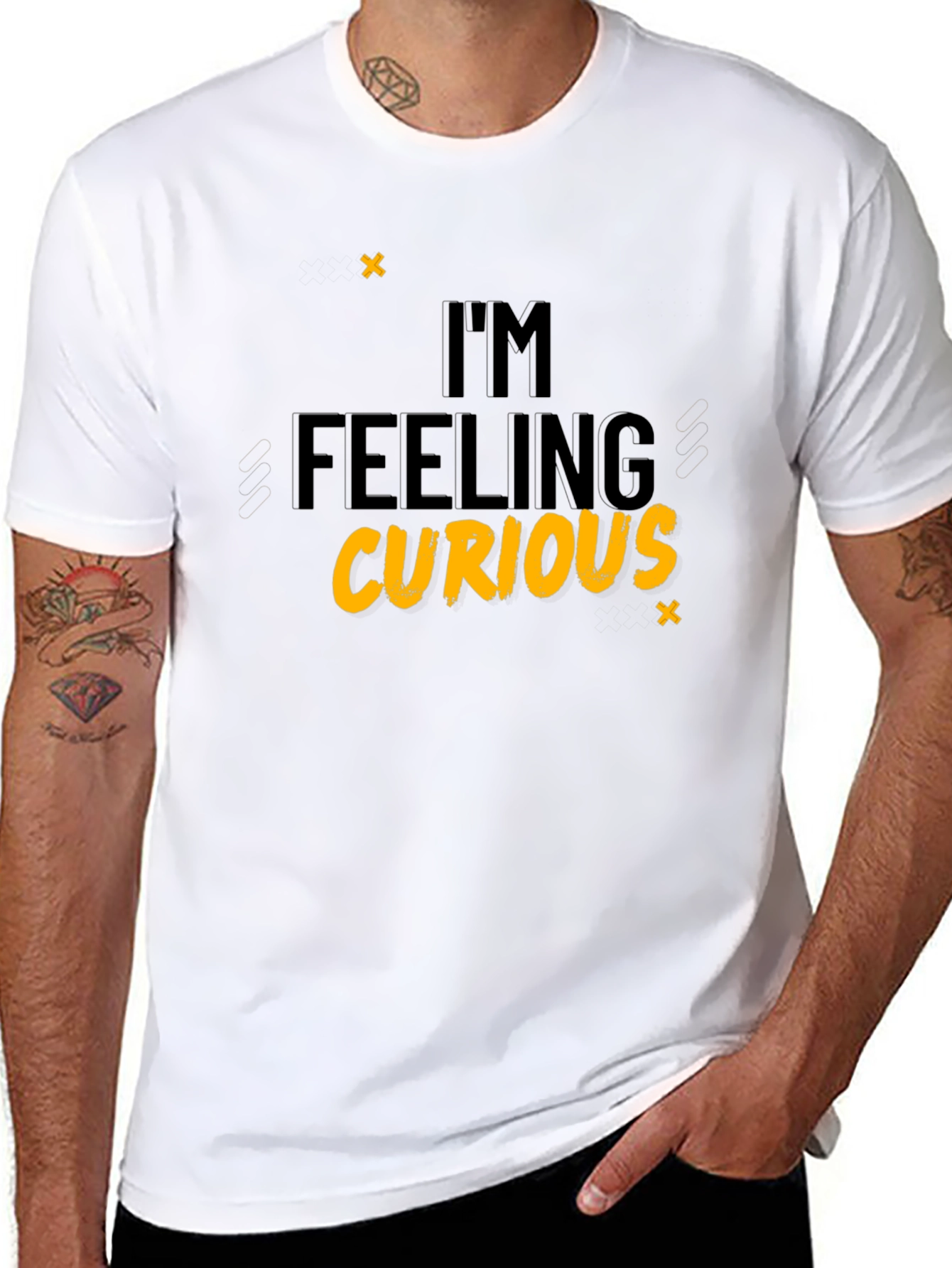 Black I'm Feeling Curious Black T-Shirt view 8
