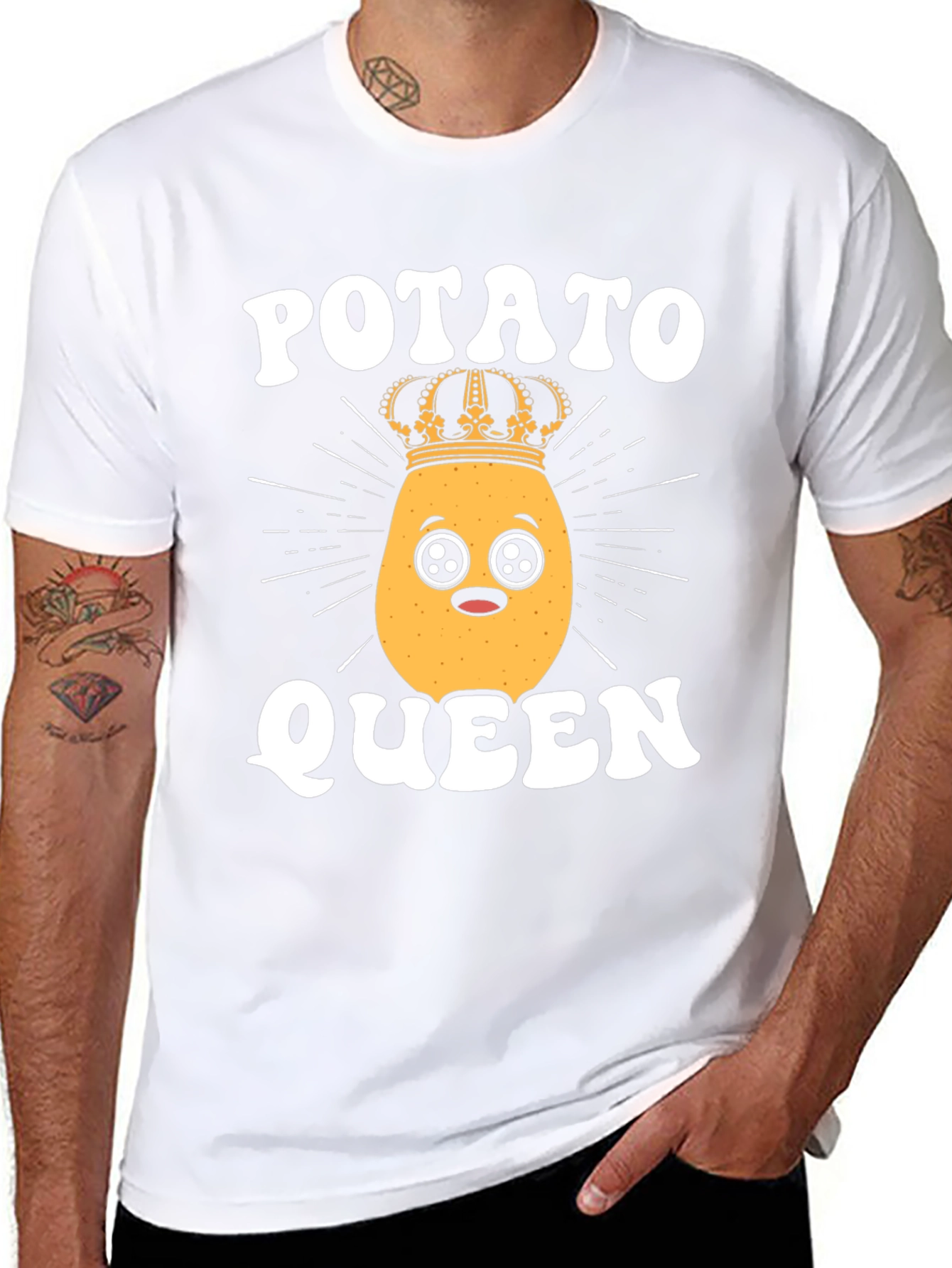Black Potato Queen T-Shirt - Cute Kawaii Funny view 8