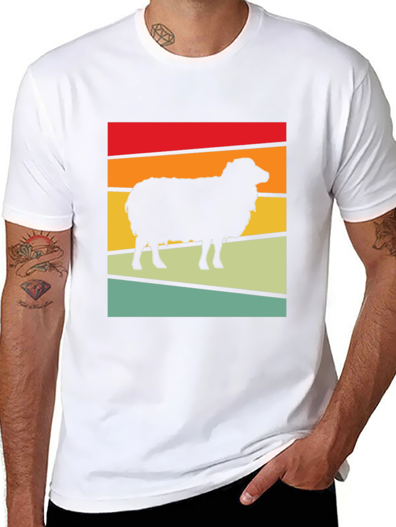 Black Retro Sheep Graphic T-Shirt - Vintage Style Black Tee view 8