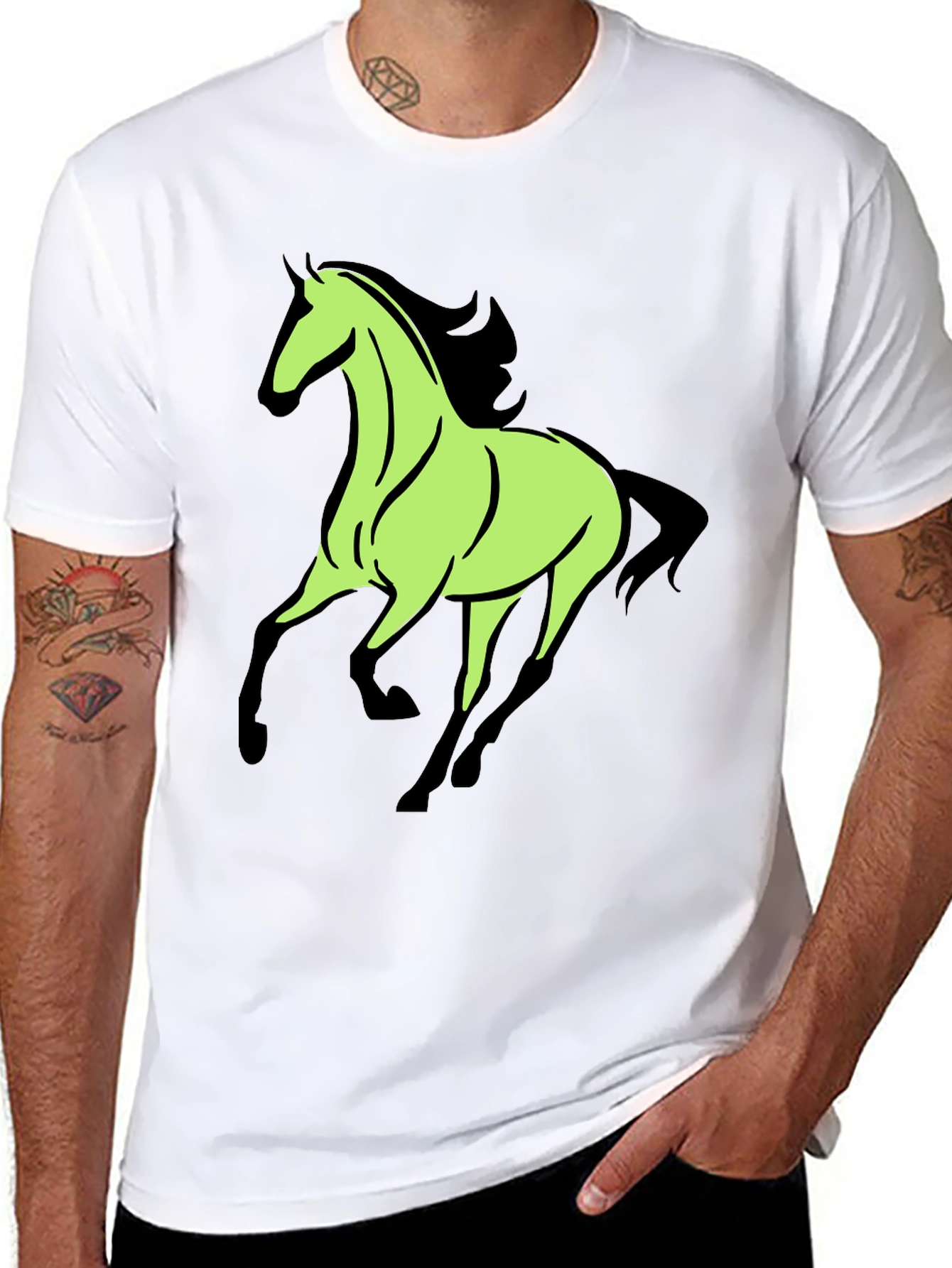 Black Horse Graphic Tee - Black view 8