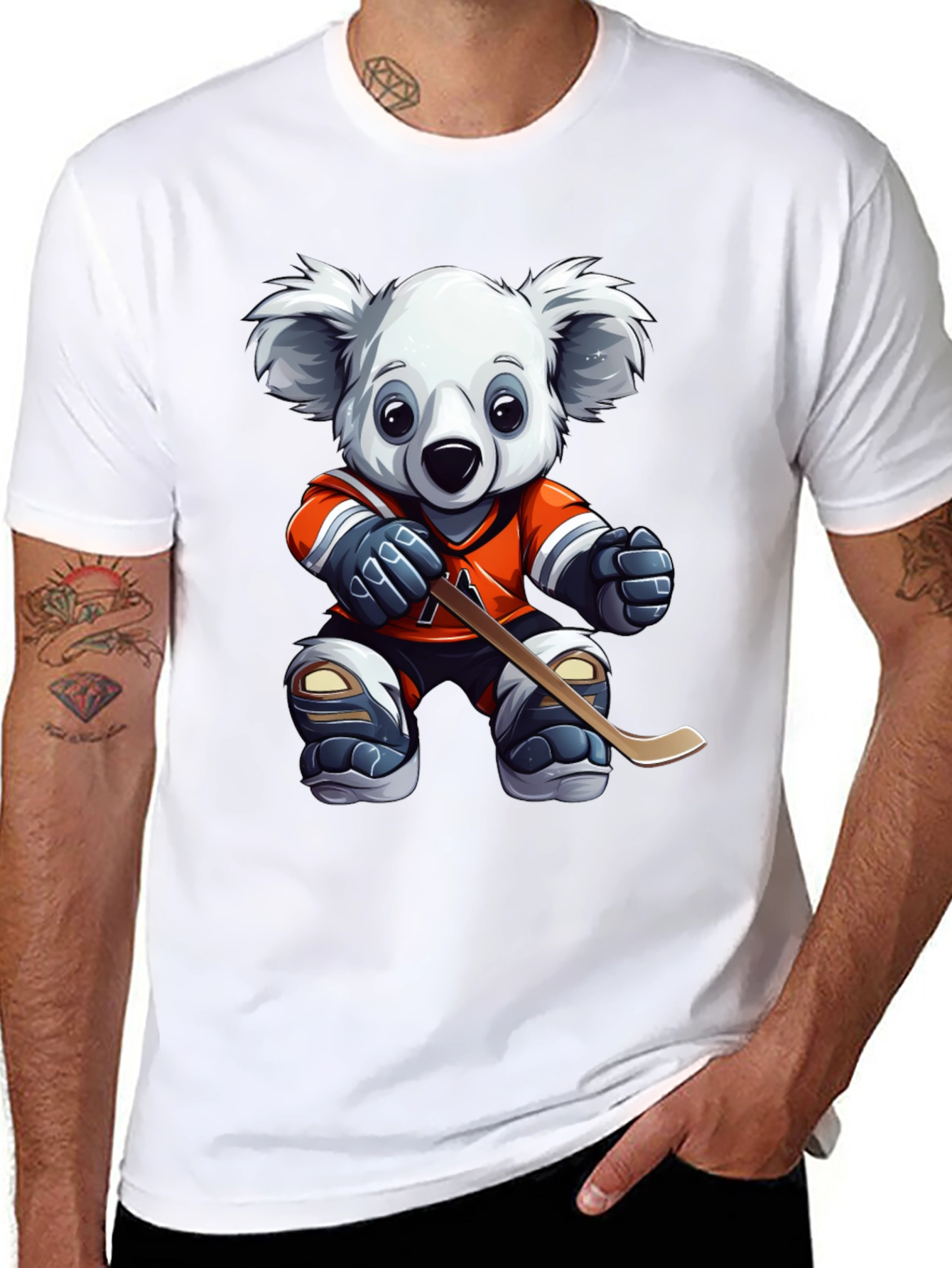Koala Hockey Player Graphic Tee - Black - 8