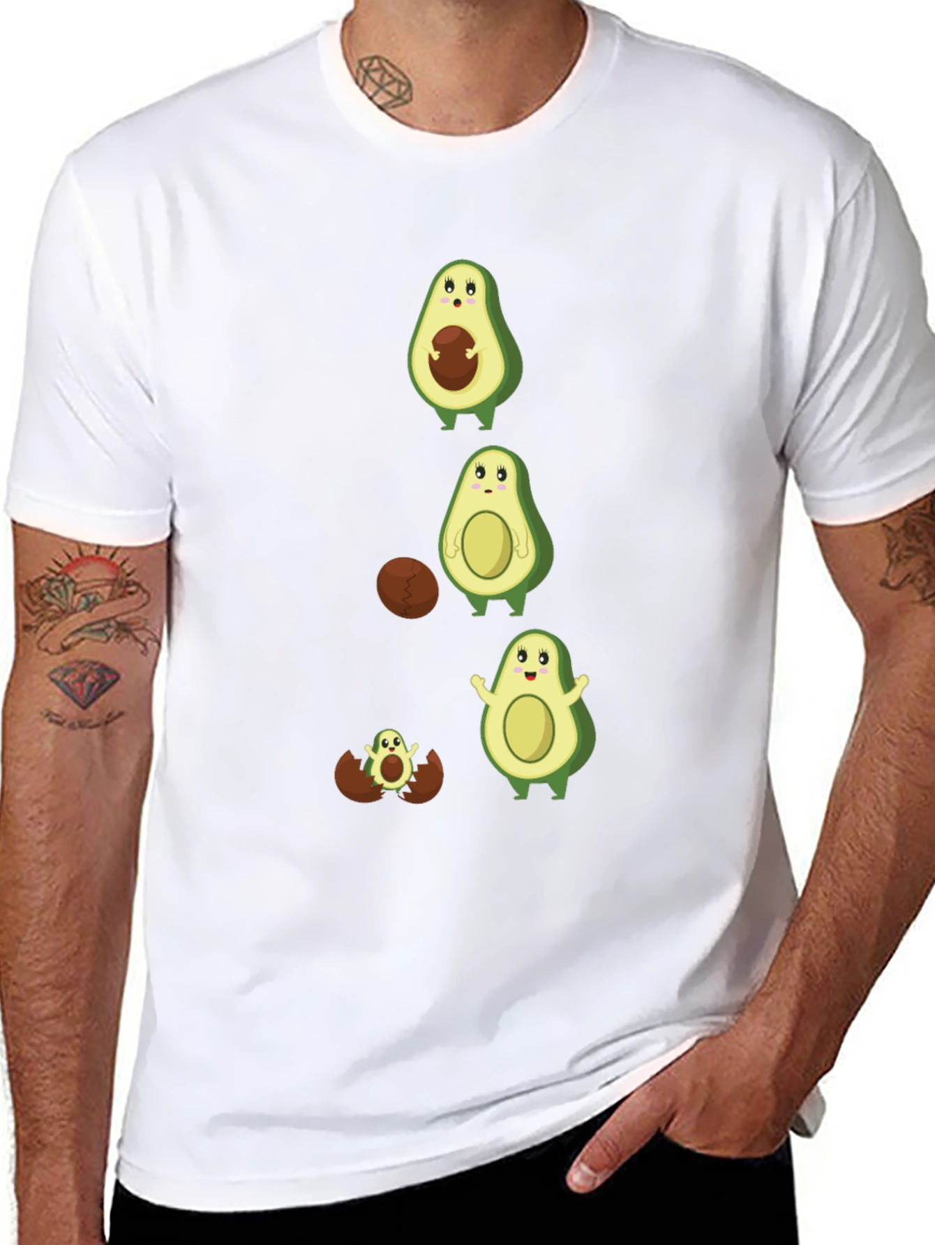 Black Avocado Evolution T-Shirt - Funny Fruit Tee view 8