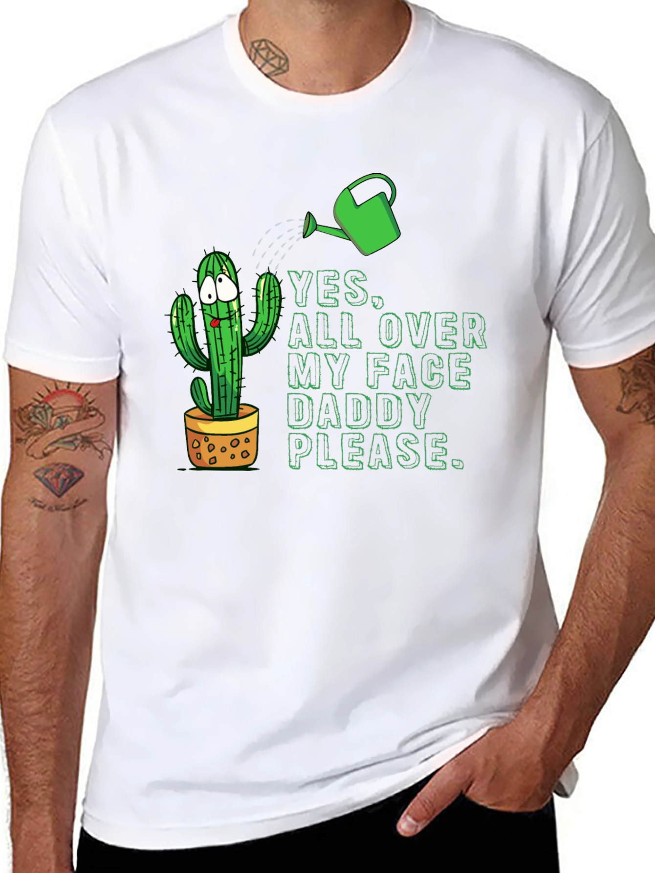 Black Cactus Humor Graphic T-Shirt view 8