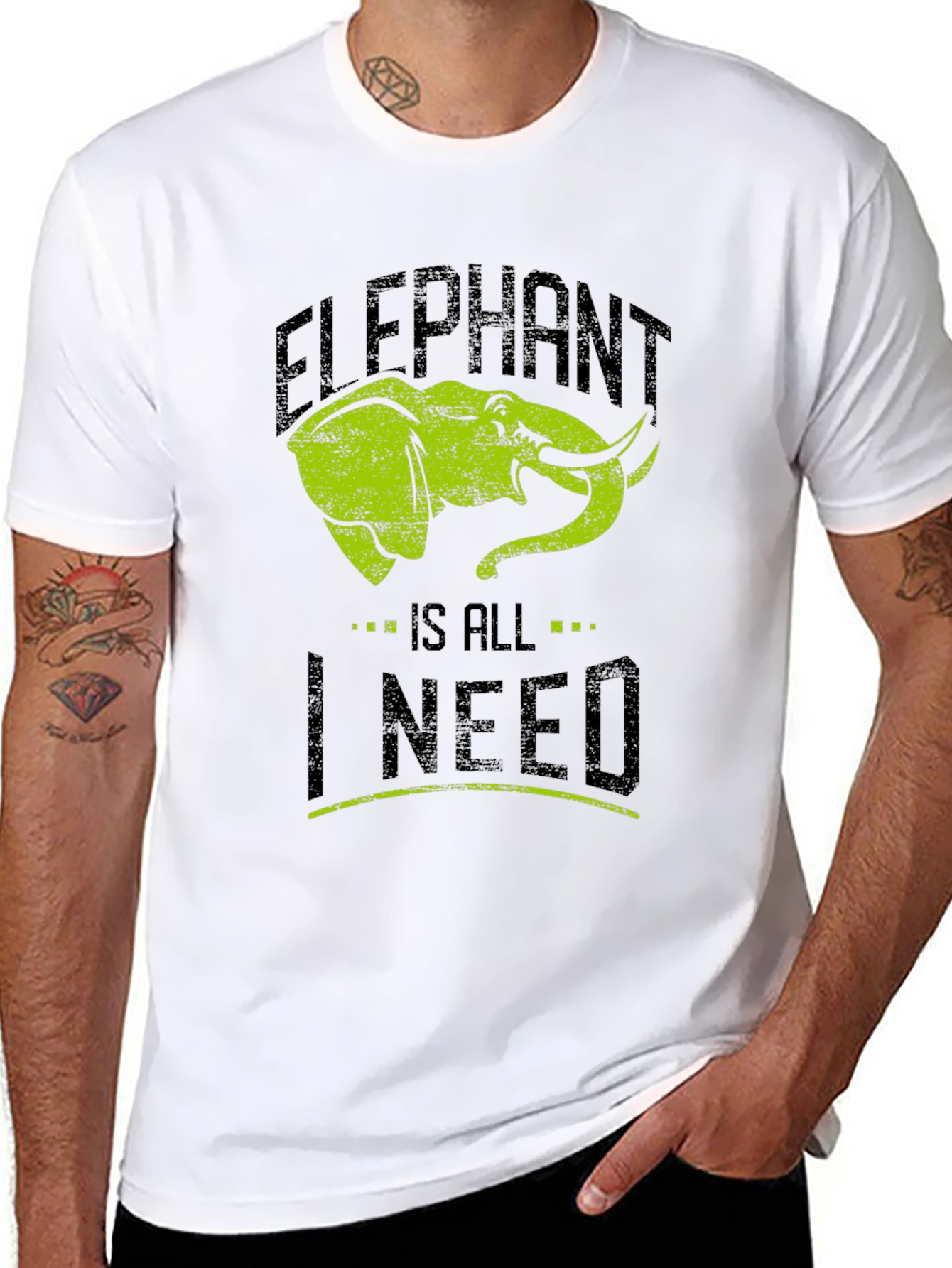 Black Elephant Is All I Need Graphic T-Shirt view 8