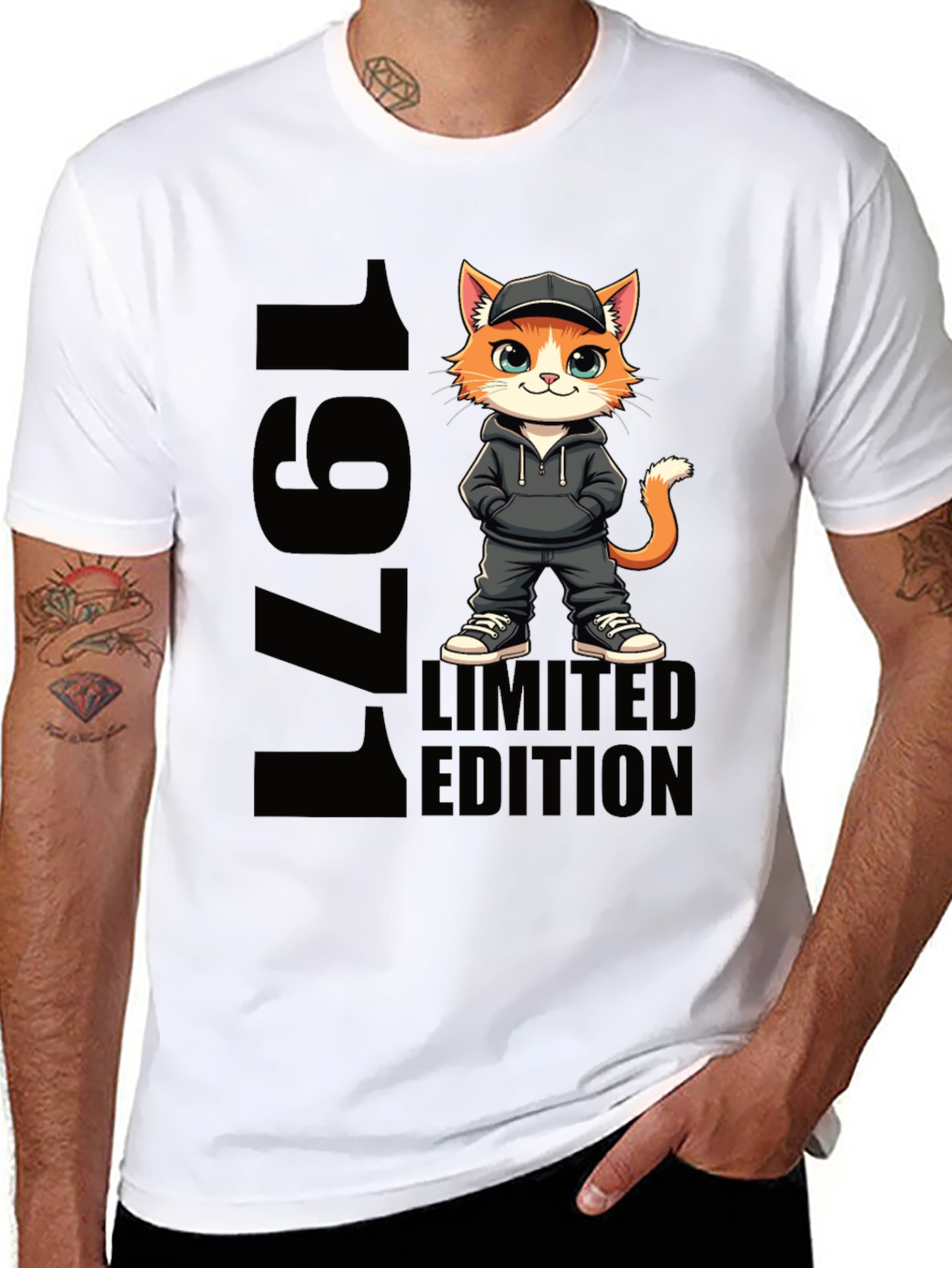 Black 1971 Limited Edition Cat T-Shirt view 8
