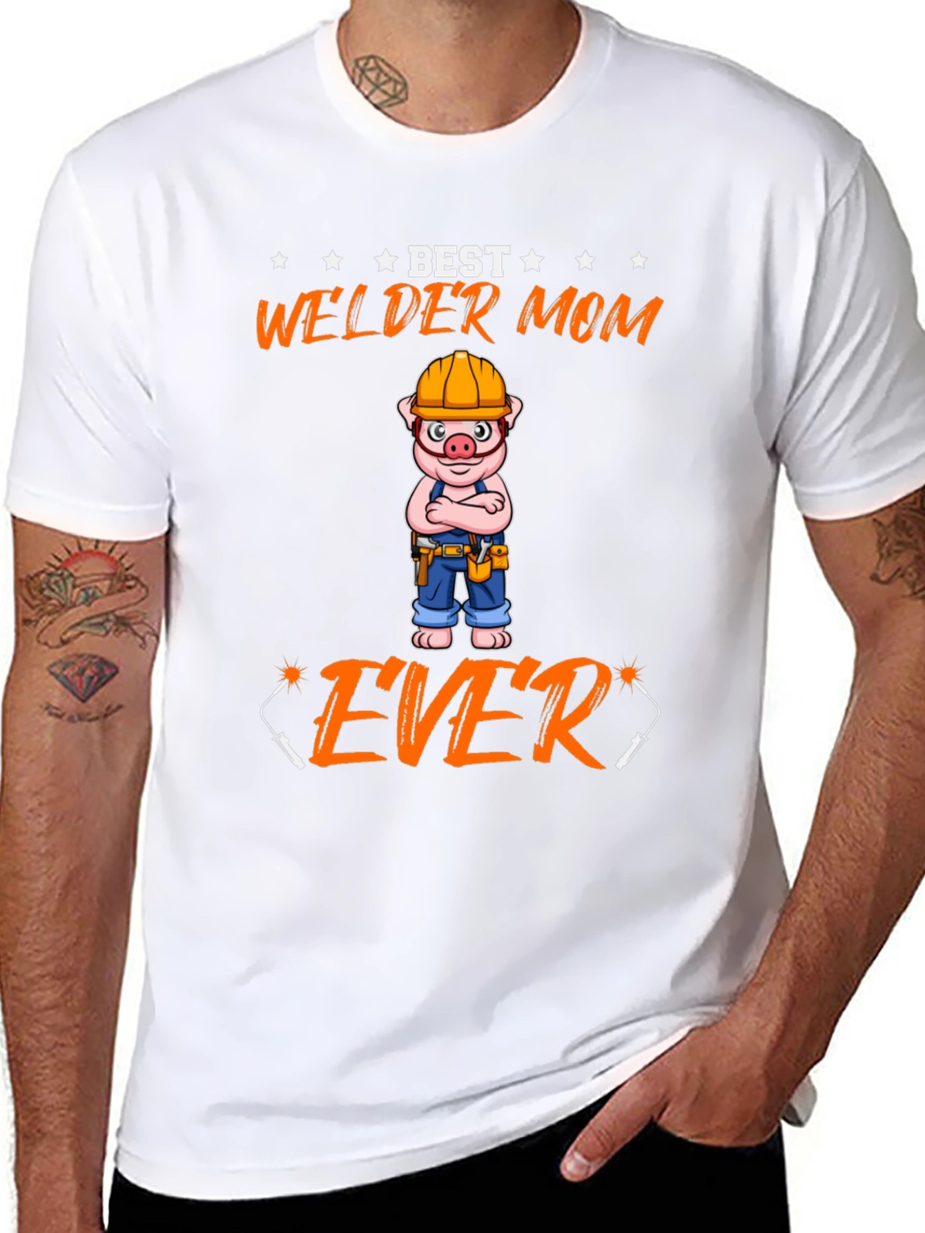 Black Best Welder Mom Ever T-Shirt - Novelty Graphic Tee view 8