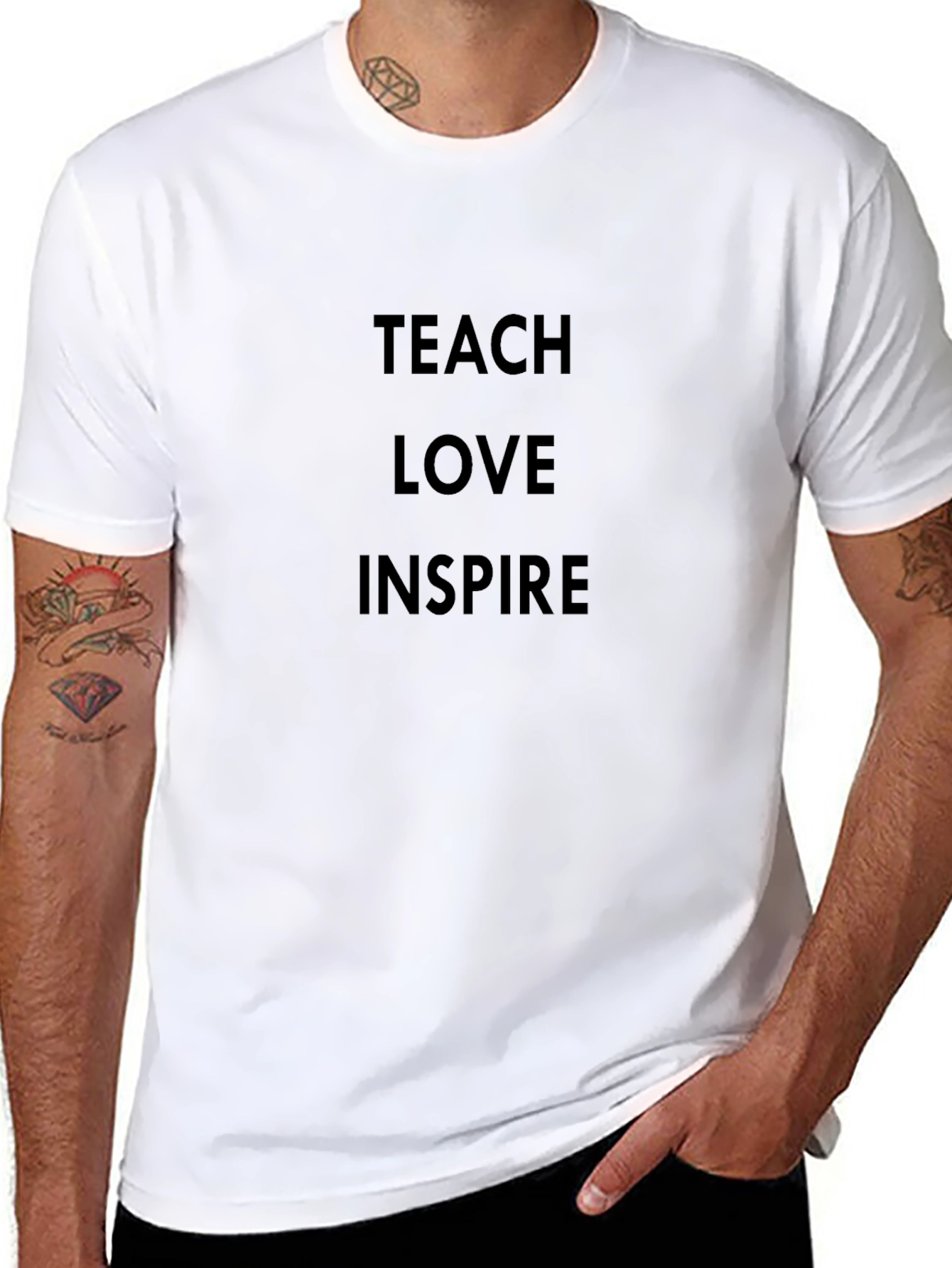 Black Teach Love Inspire Black T-Shirt view 8