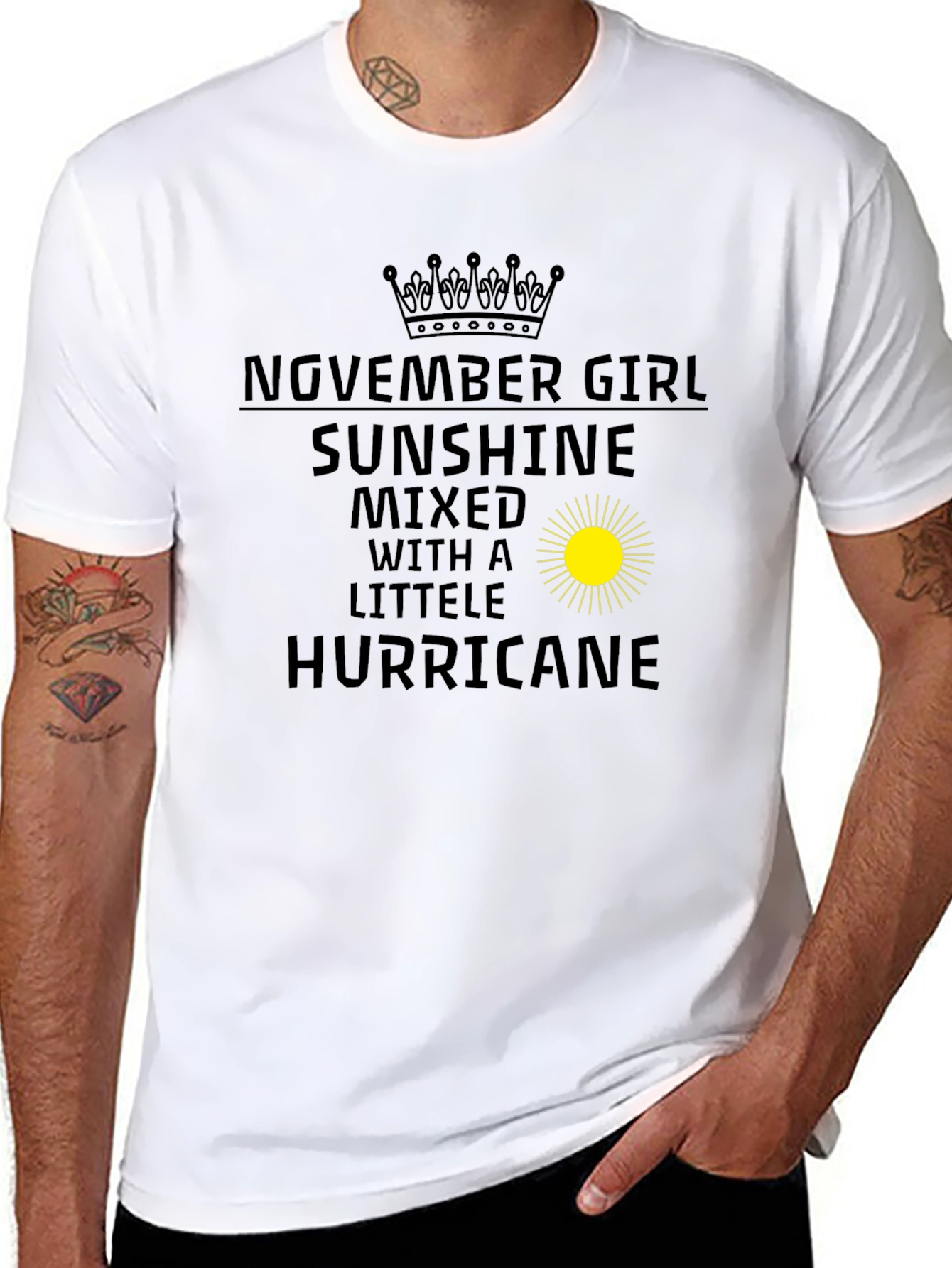 November Girl Sunshine Hurricane Black Tee - 8