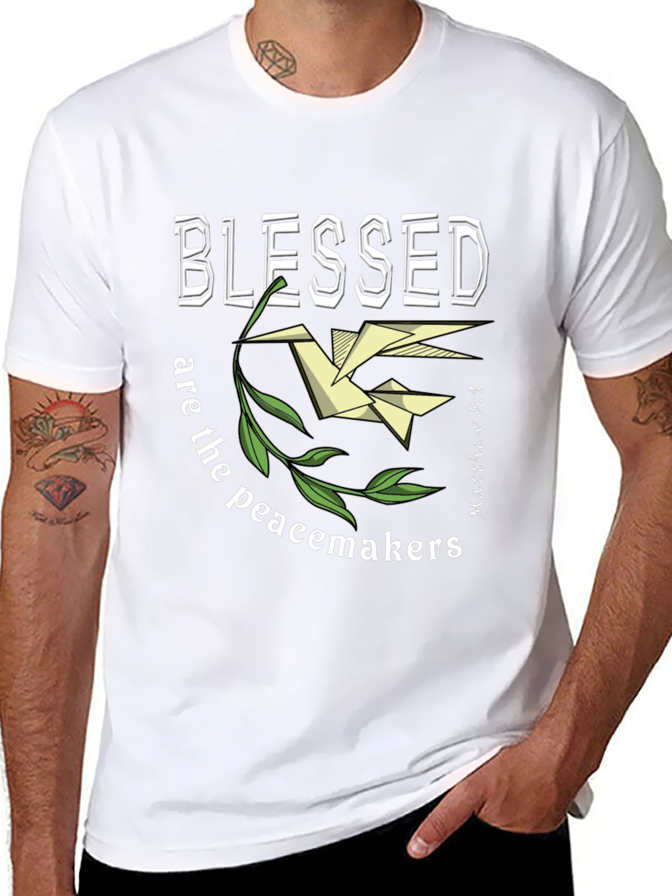 Black Blessed Are The Peacemakers T-Shirt view 8