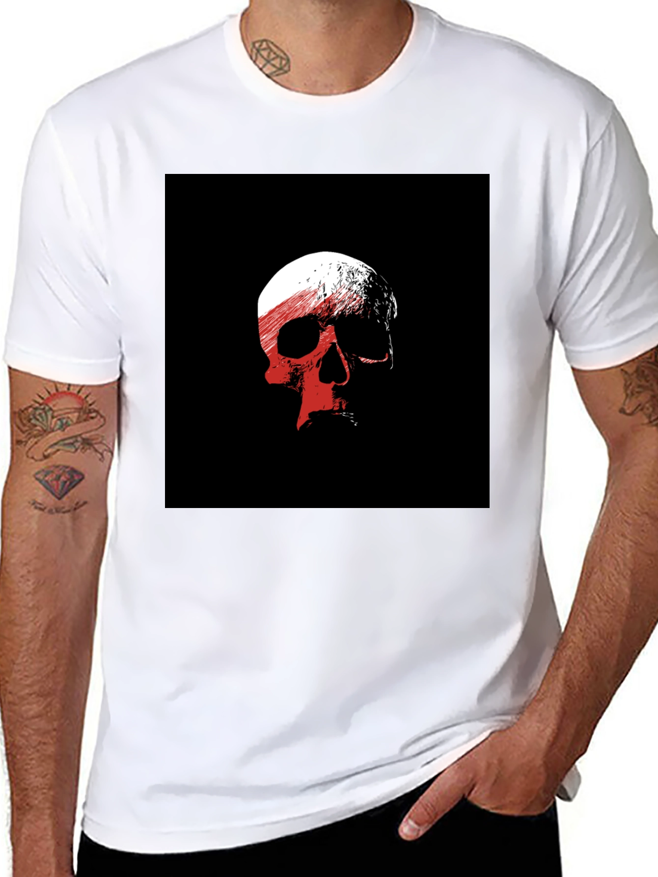 Skull Graphic Black T-Shirt - Edgy Casual Wear - 8