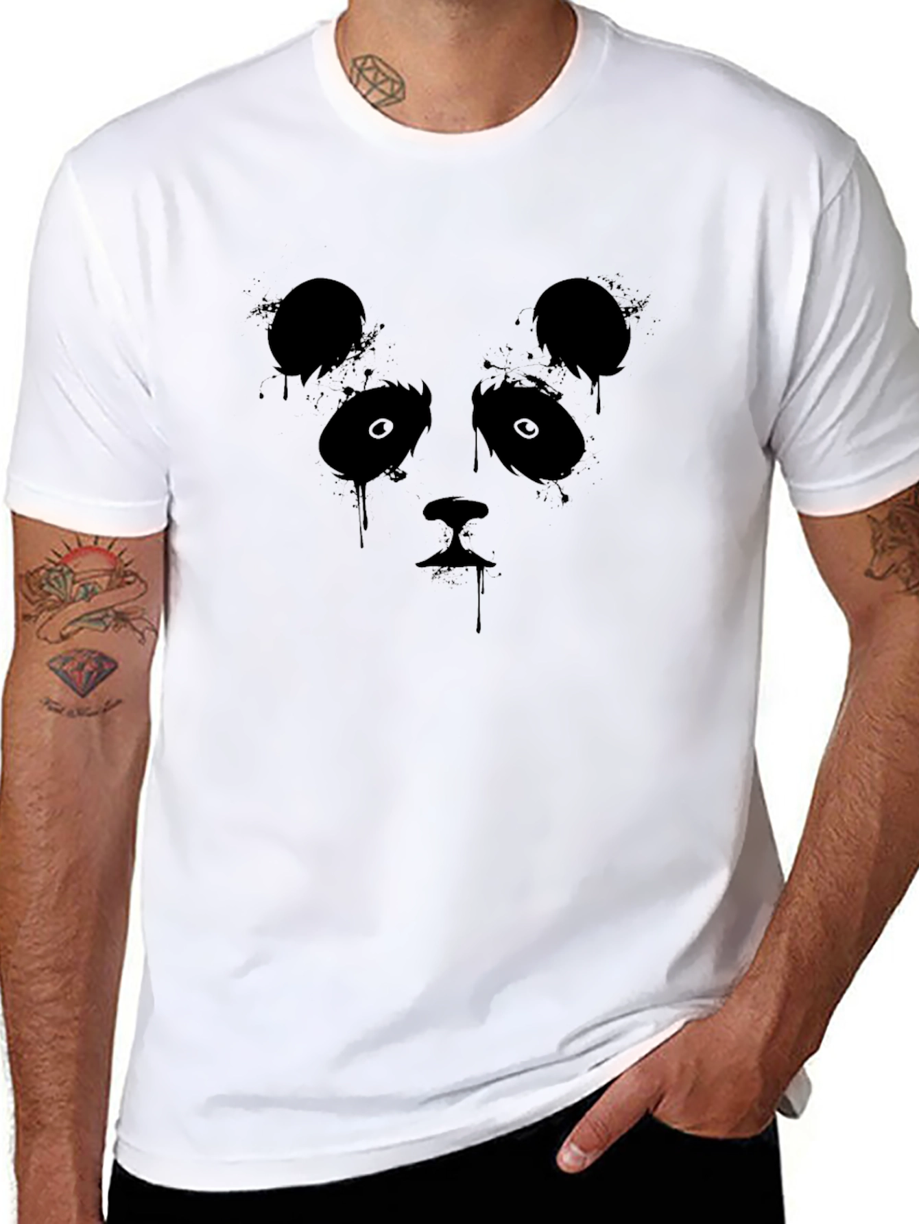 Black Panda Graphic Black T-Shirt view 8