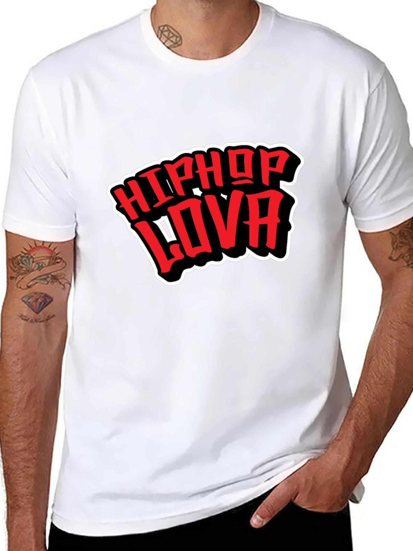 Black HipHop Lova Black Graphic Tee view 8