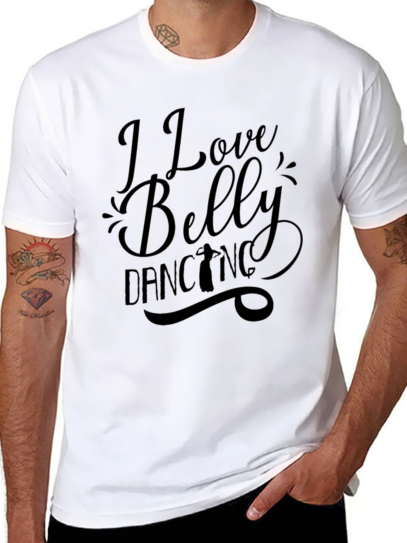 Black I Love Belly Dancing Graphic T-Shirt view 8