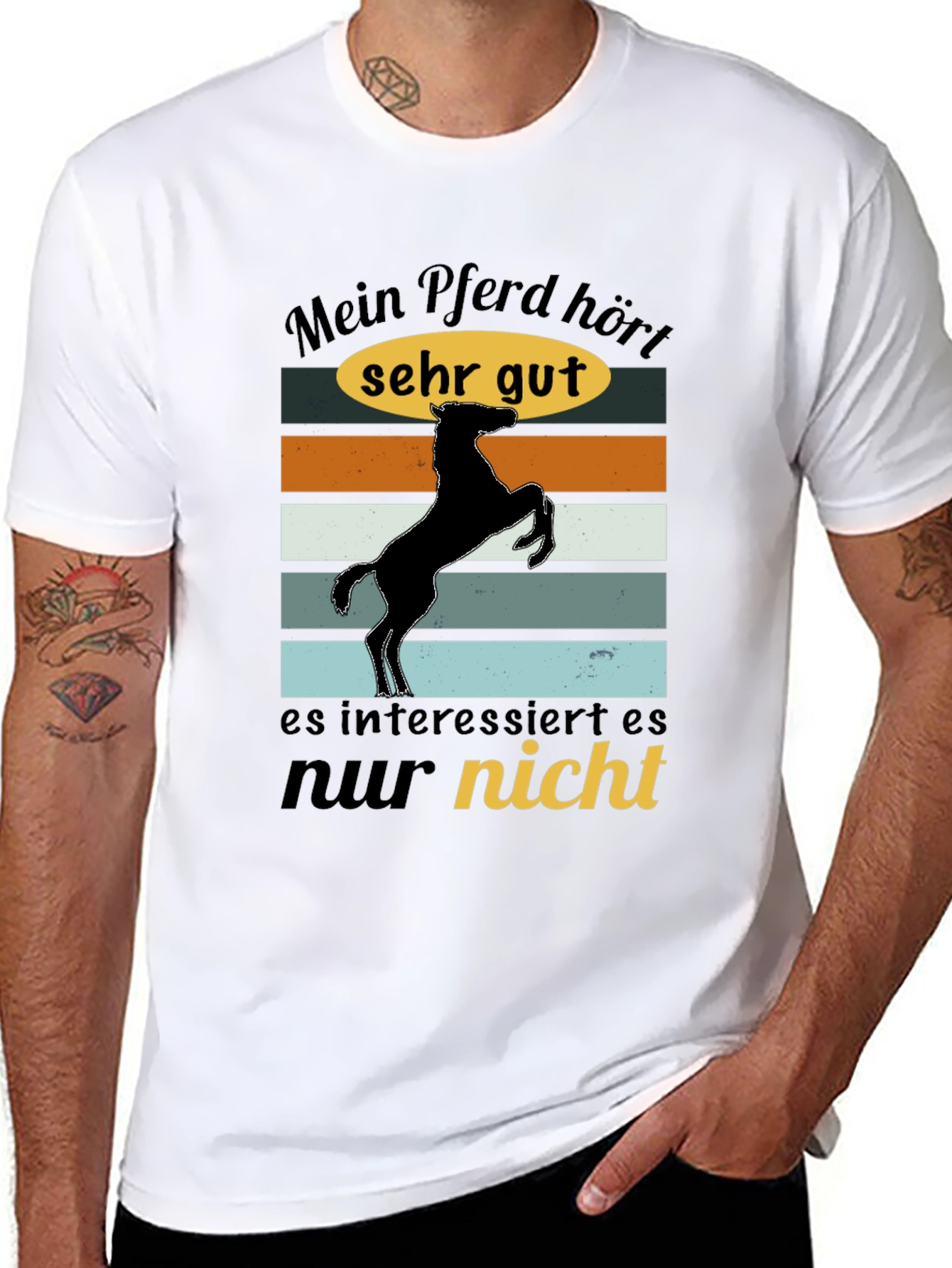 Black Mein Pferd Hört Shirt view 8