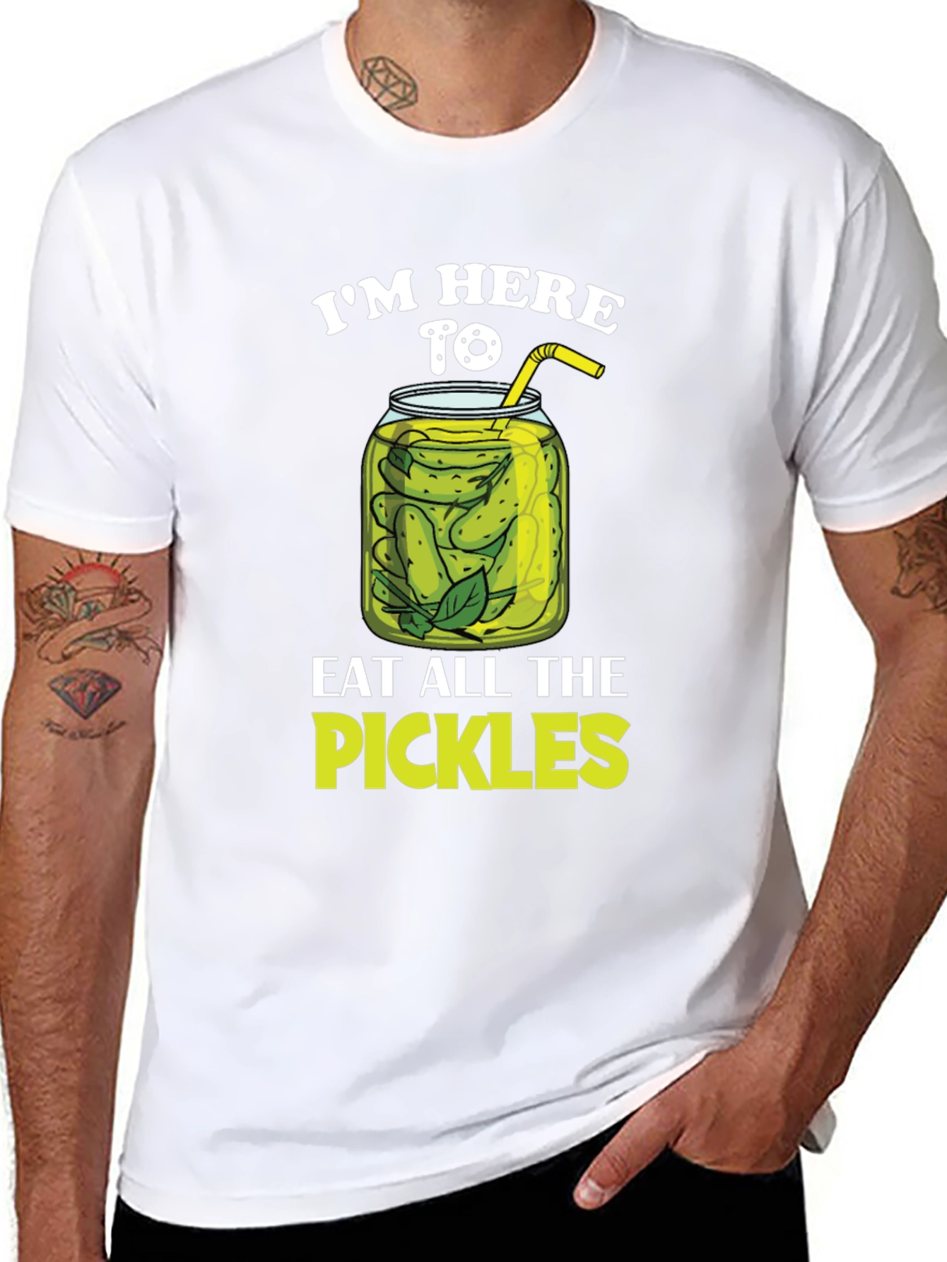 Black Pickle Lover T-Shirt - I'm Here To Eat All The Pickles view 8