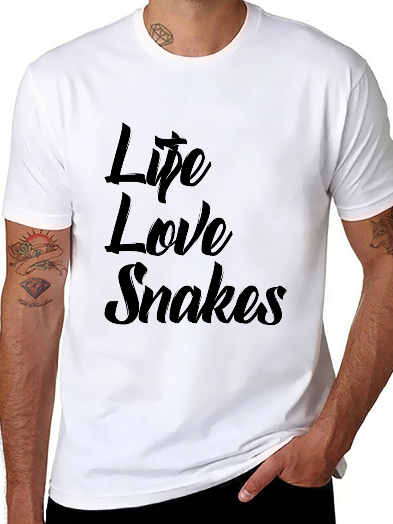 Black Life Love Snakes Graphic Tee - Soft Cotton Blend view 8