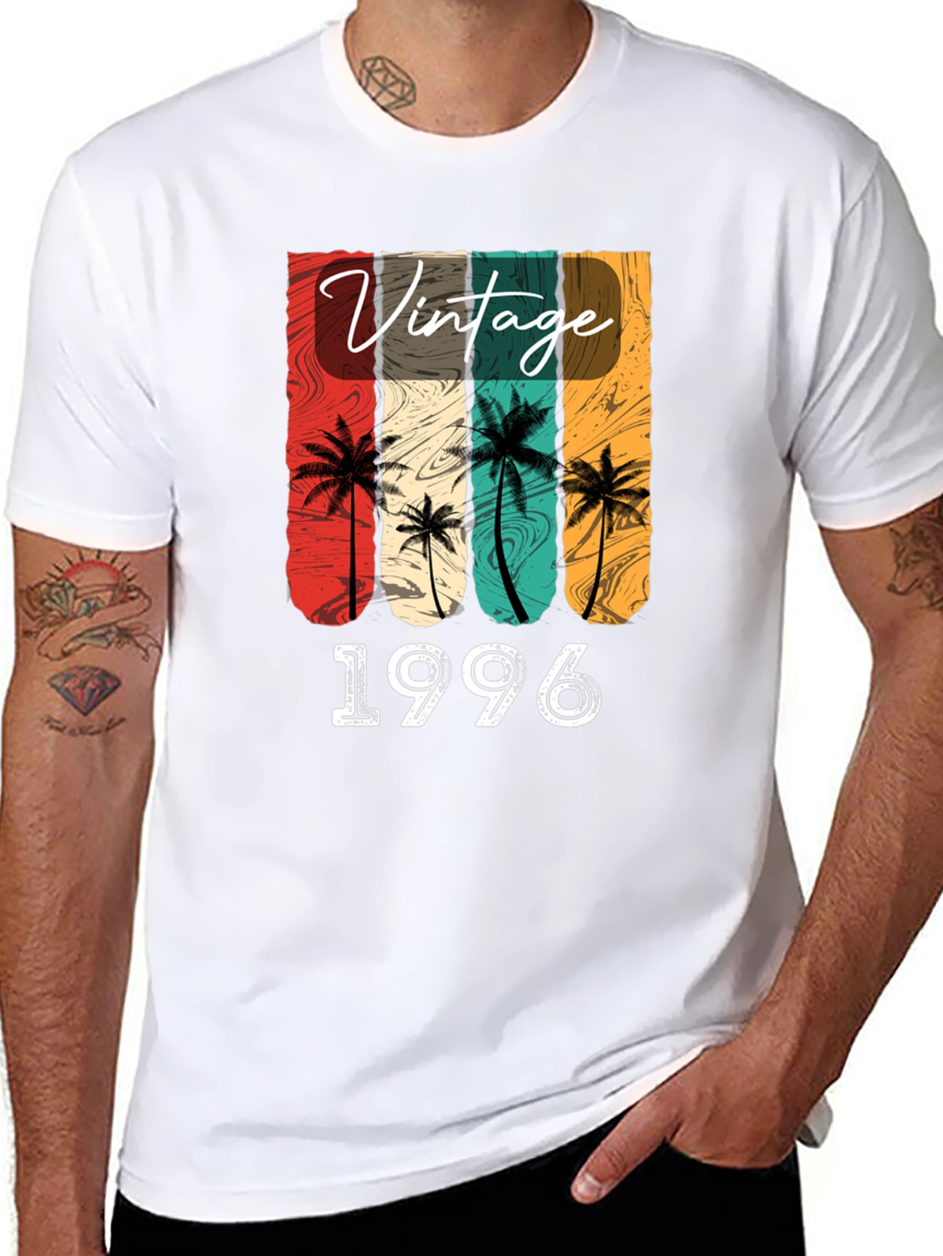 Black Vintage 1996 Palm Tree Graphic T-Shirt view 8