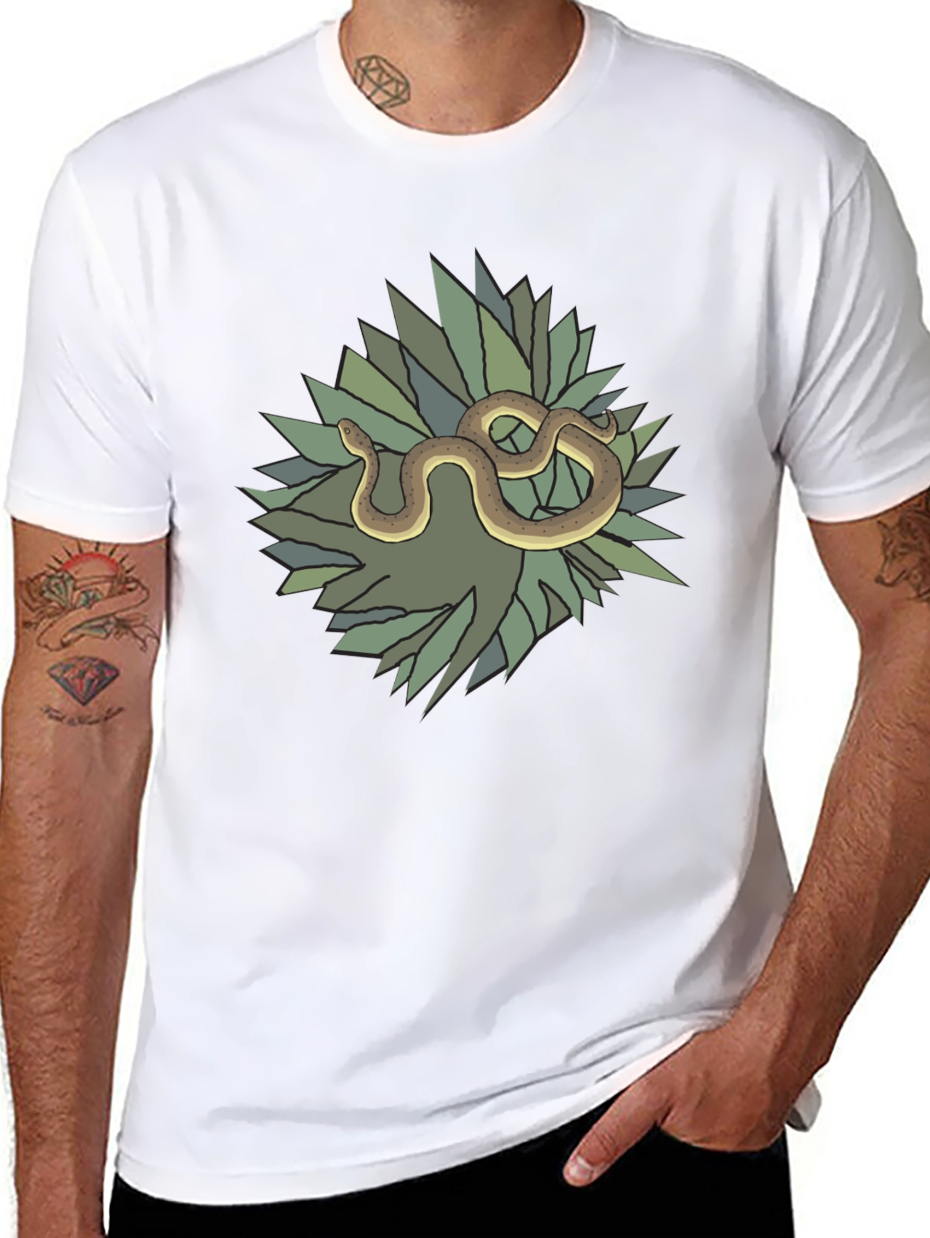 Black Snake and Agave Black T-Shirt view 8