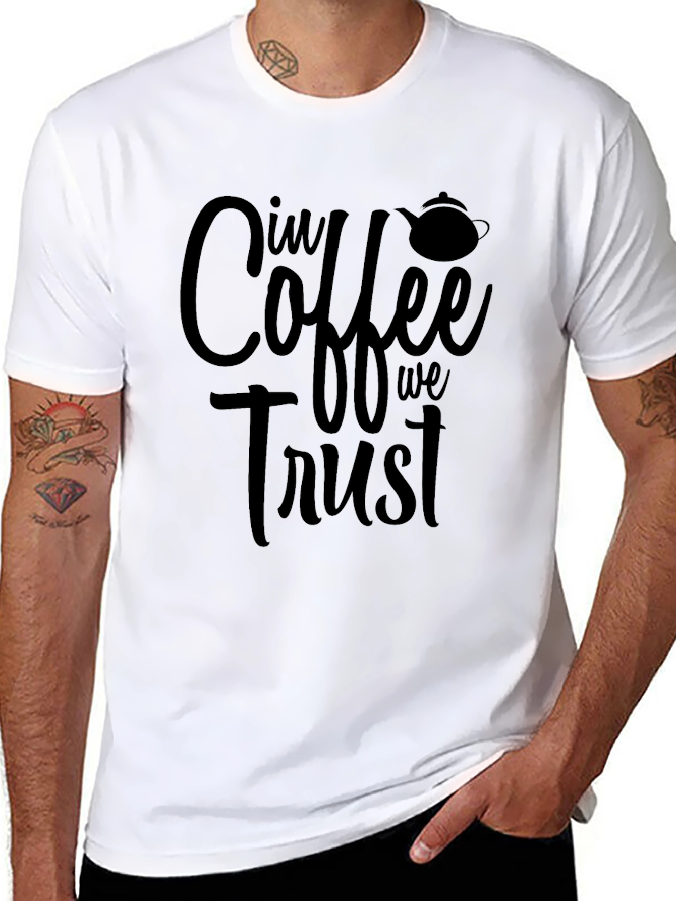 Black In Coffee We Trust Black T-Shirt view 8