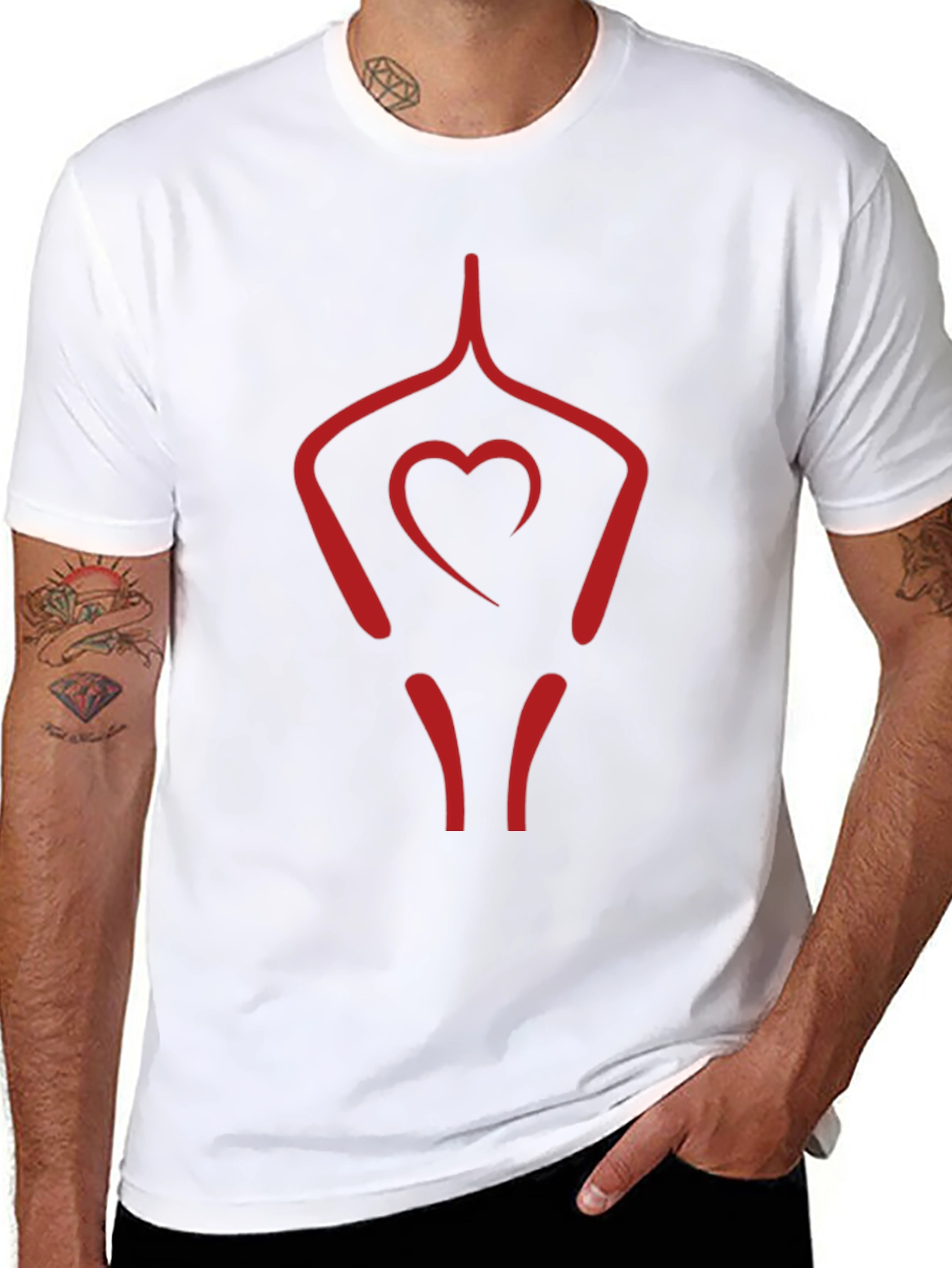 Black Heart Yoga Pose Black T-Shirt view 8