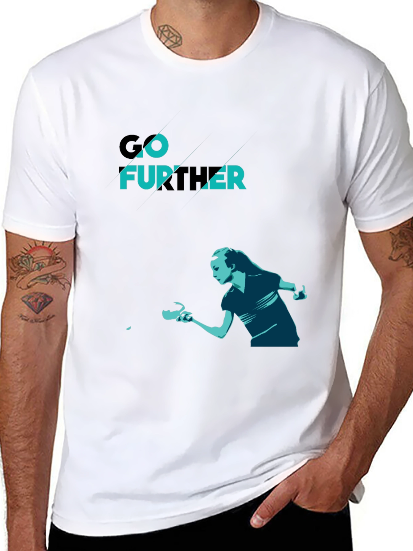 Black Go Further Table Tennis Graphic Tee view 8