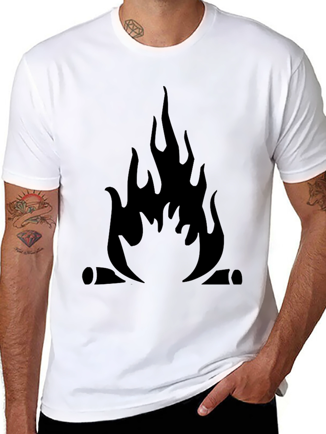 Black Campfire Graphic Tee - Black Cotton Comfort view 8