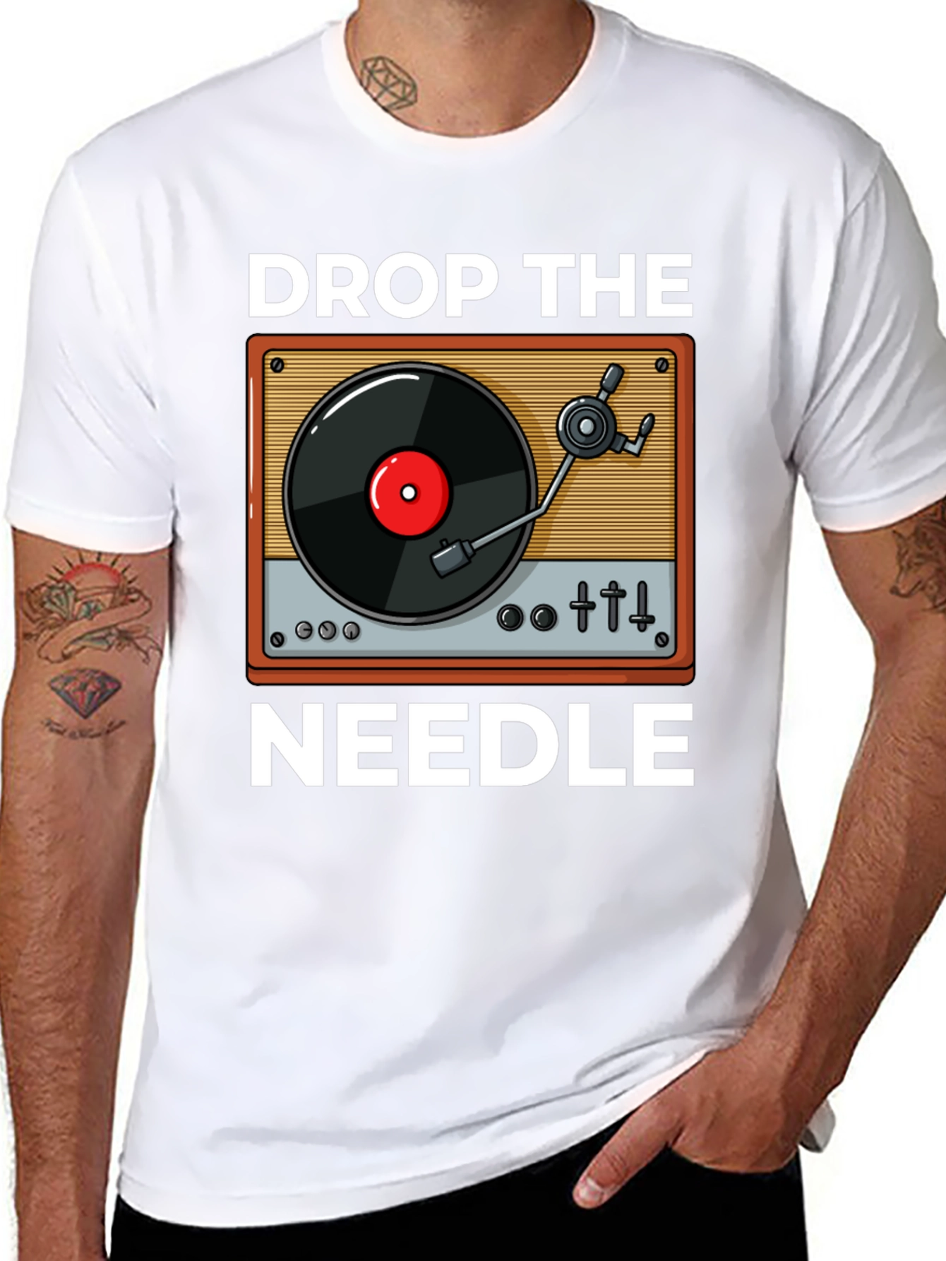 Black Drop the Needle Graphic T-Shirt view 8