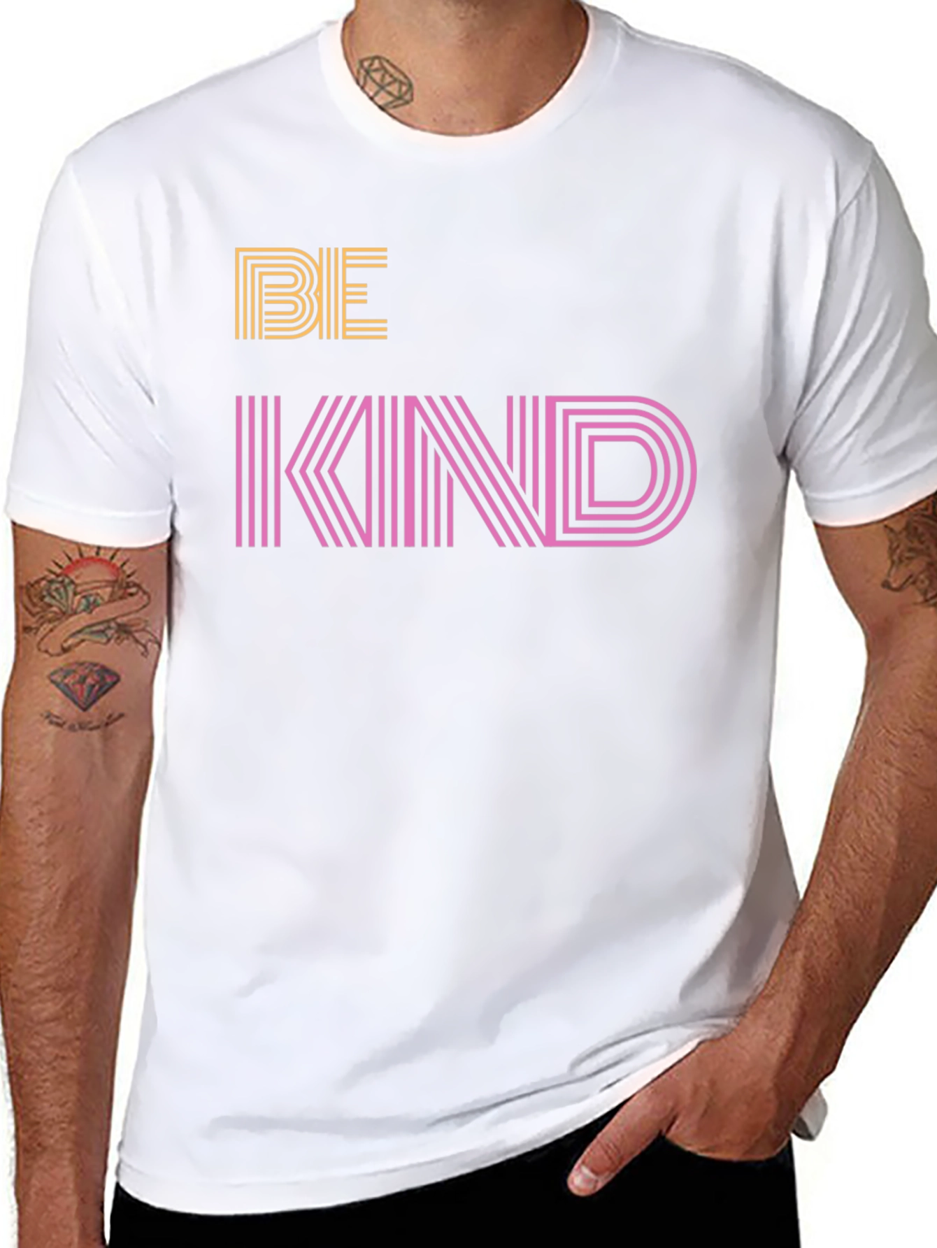 Black Be Kind Graphic Tee - Black Cotton T-Shirt view 8