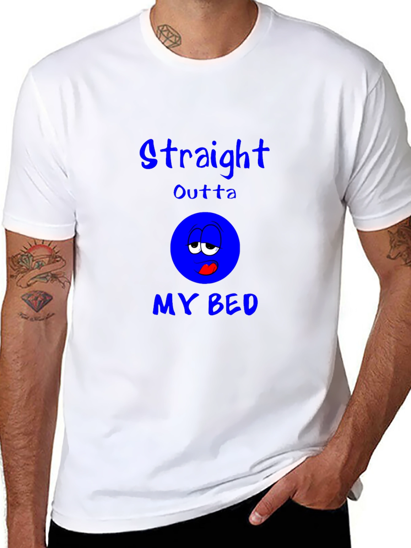 Black Straight Outta My Bed Graphic Tee view 8