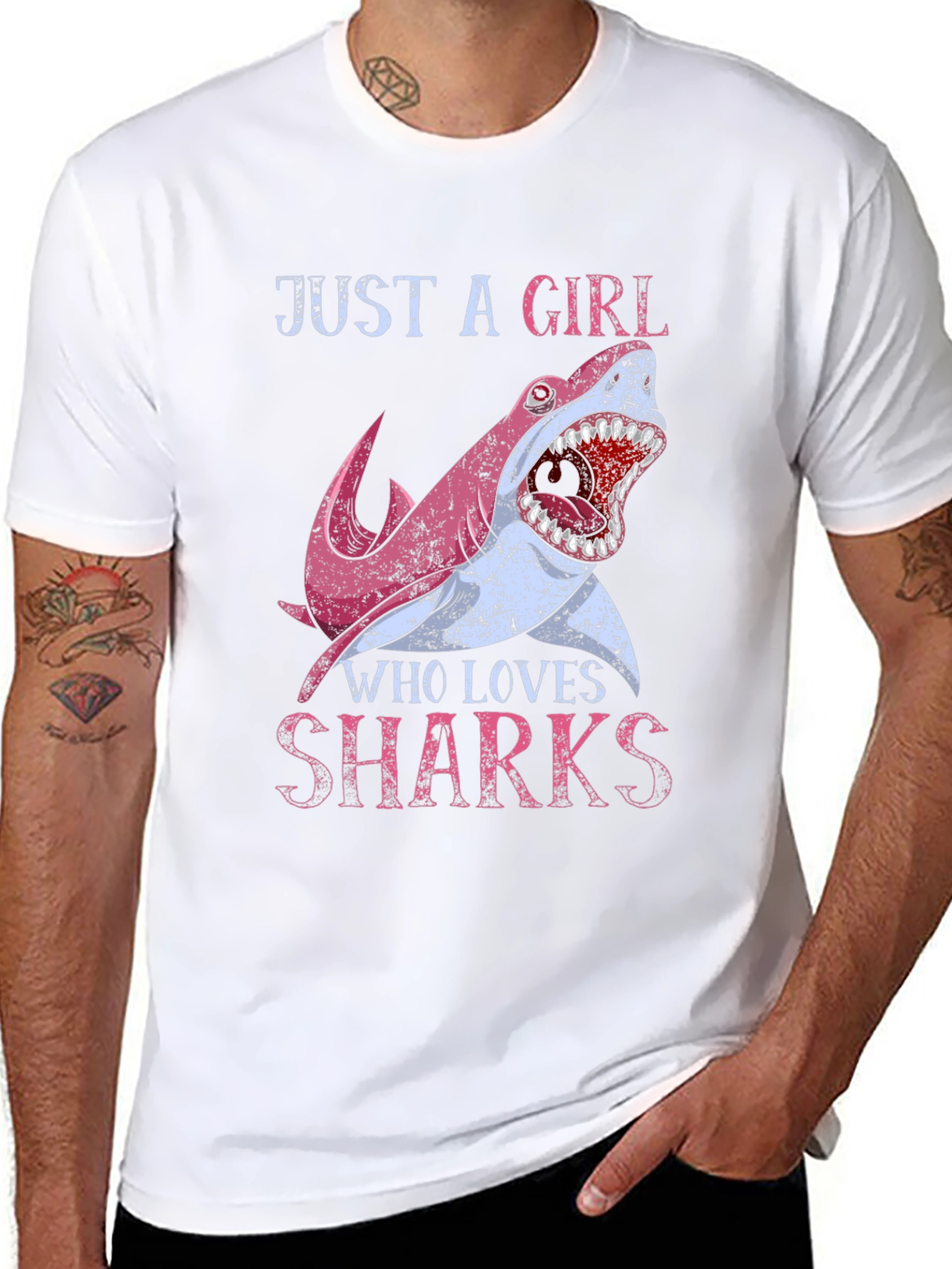 Black Girl Loves Sharks T-Shirt - Novelty Graphic Tee view 8