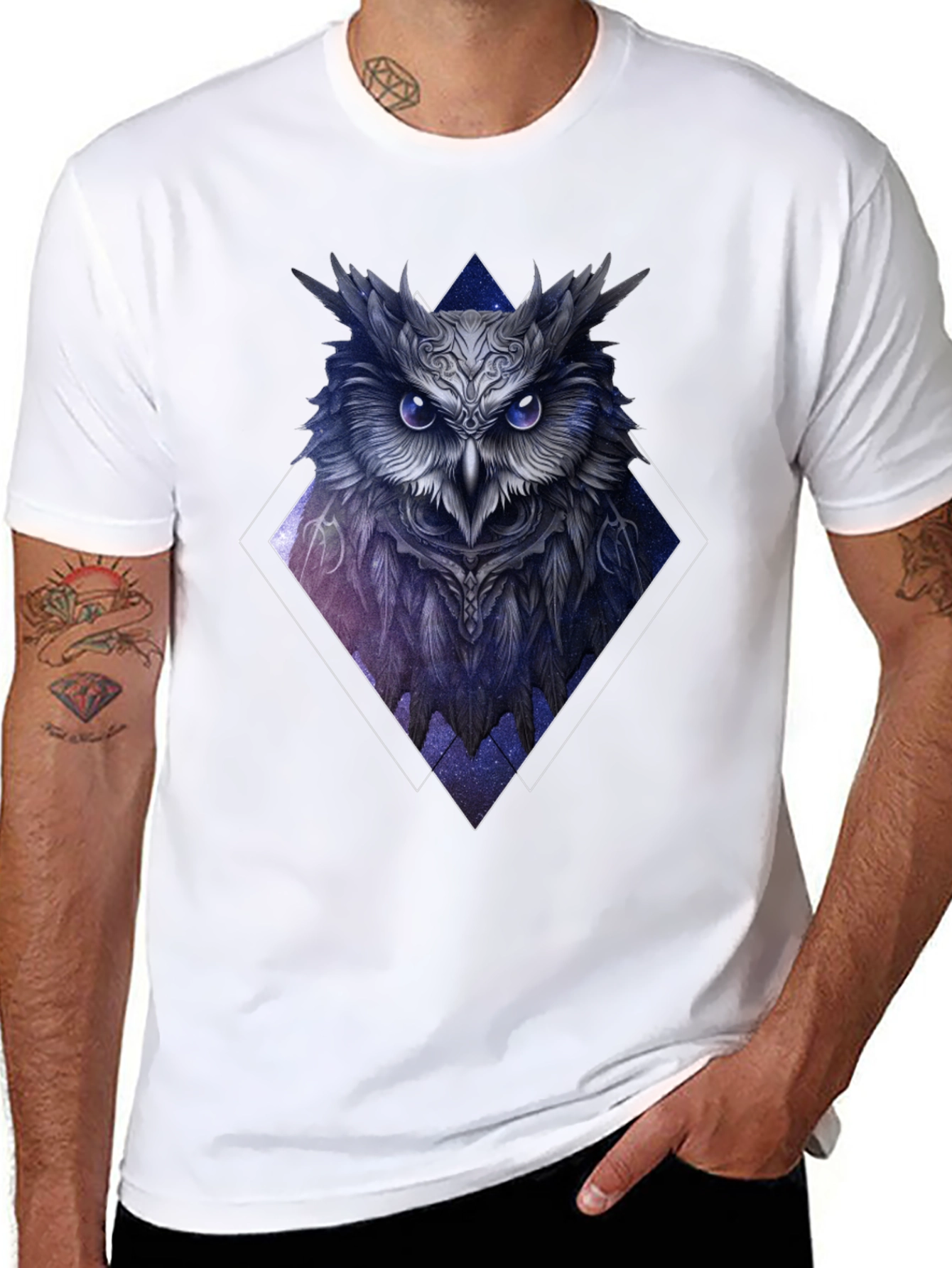 Black Mystic Owl Graphic Tee - Dark Academia Style view 8