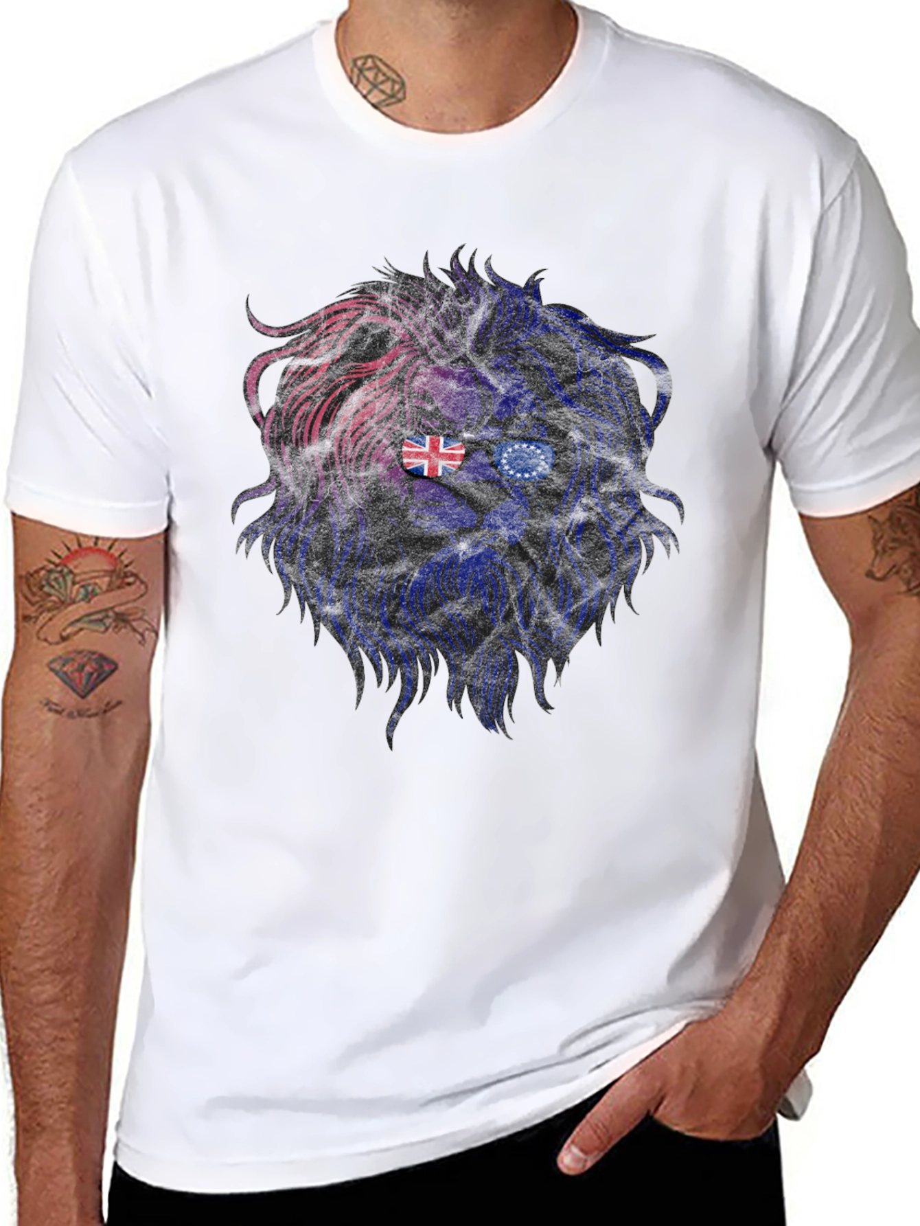 Black Lion Head Graphic Tee view 8