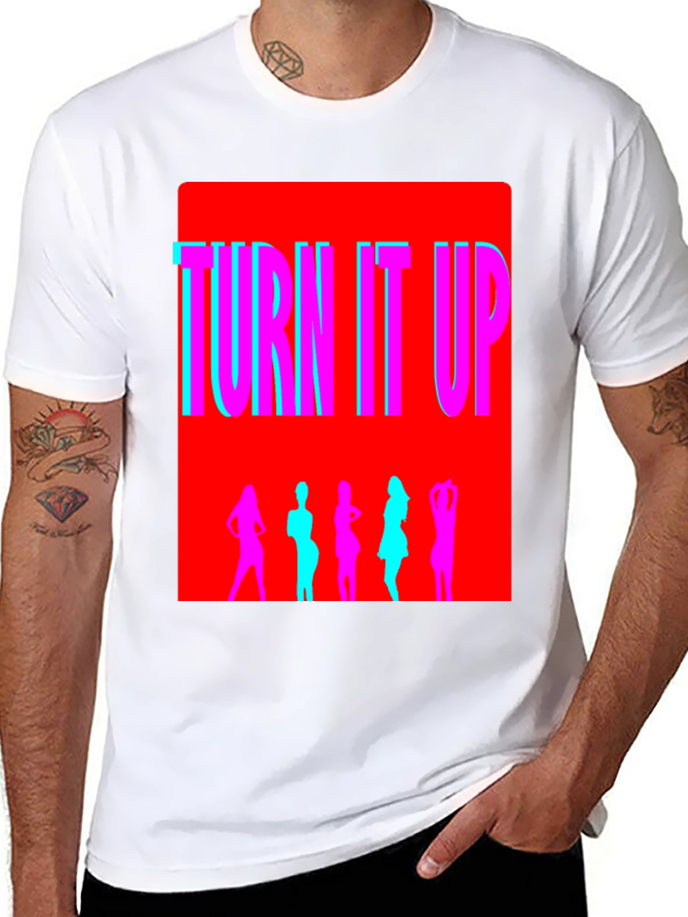 Black Turn It Up Graphic T-Shirt view 8
