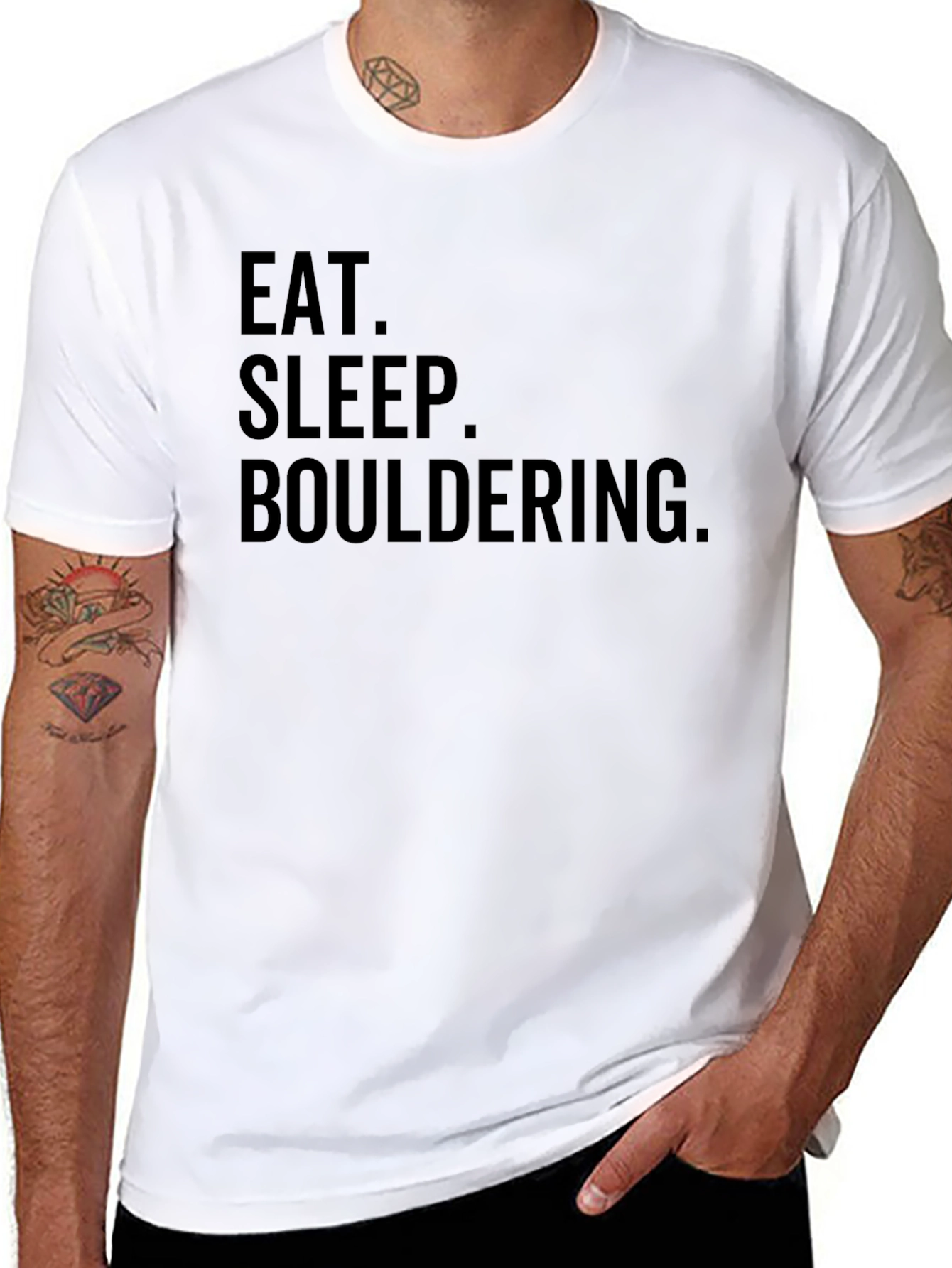 Black Eat Sleep Bouldering Tee - Rock Climbing T-Shirt view 8