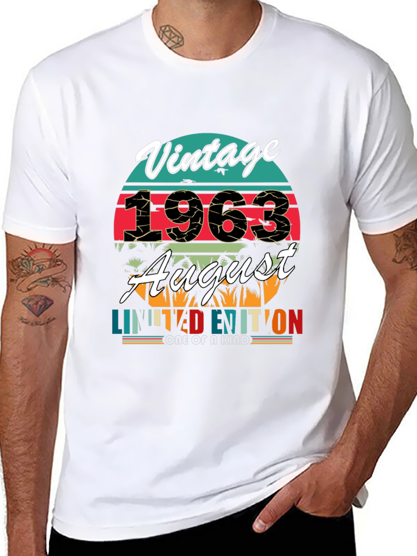 Black Vintage 1963 August Limited Edition T-Shirt view 8