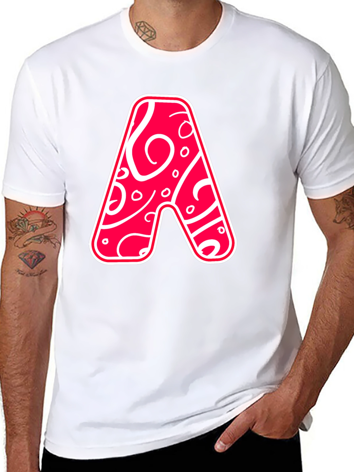 Black Funky Letter A Graphic Tee view 8