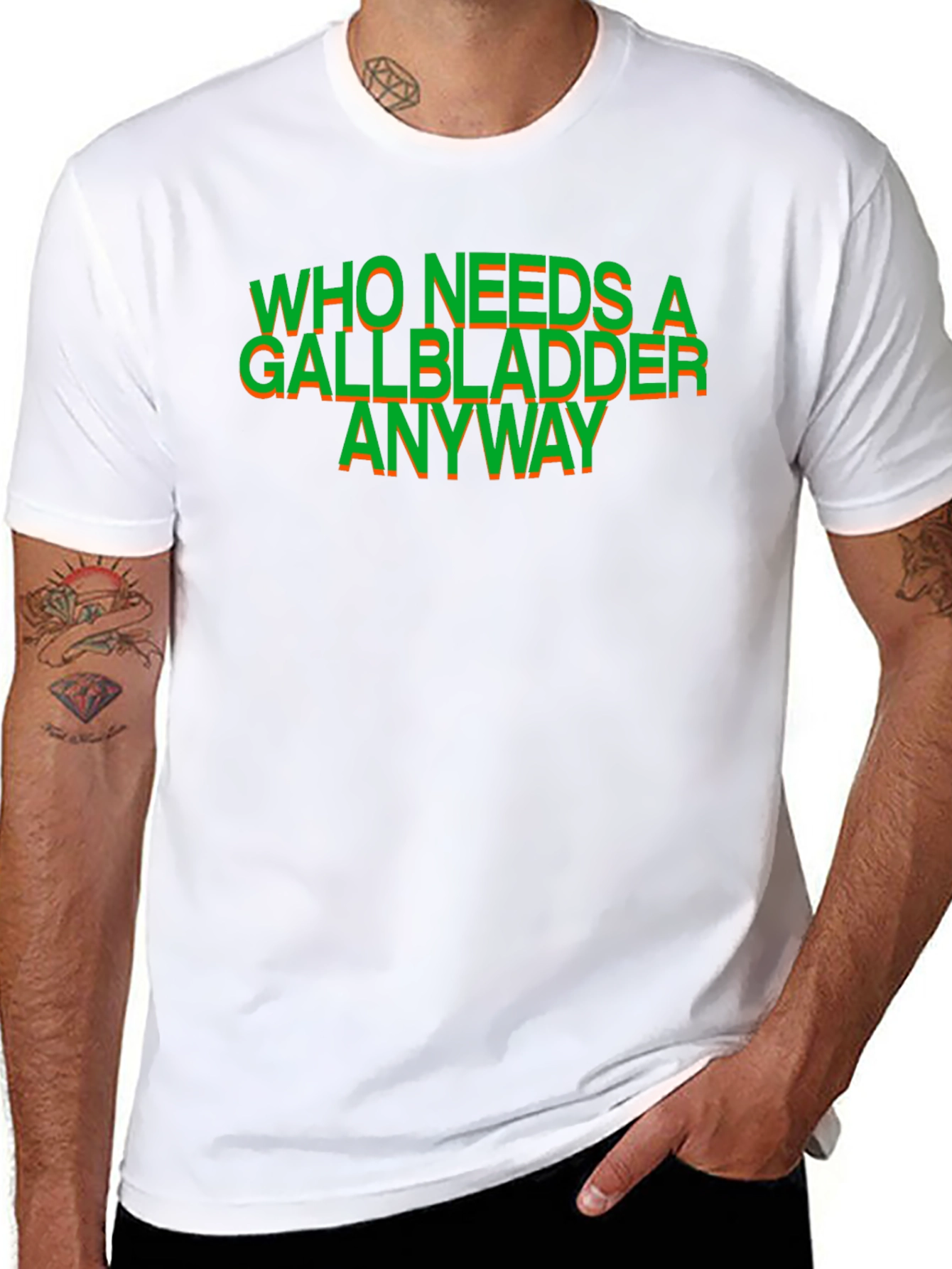 Black Who Needs a Gallbladder Anyway T-Shirt view 8